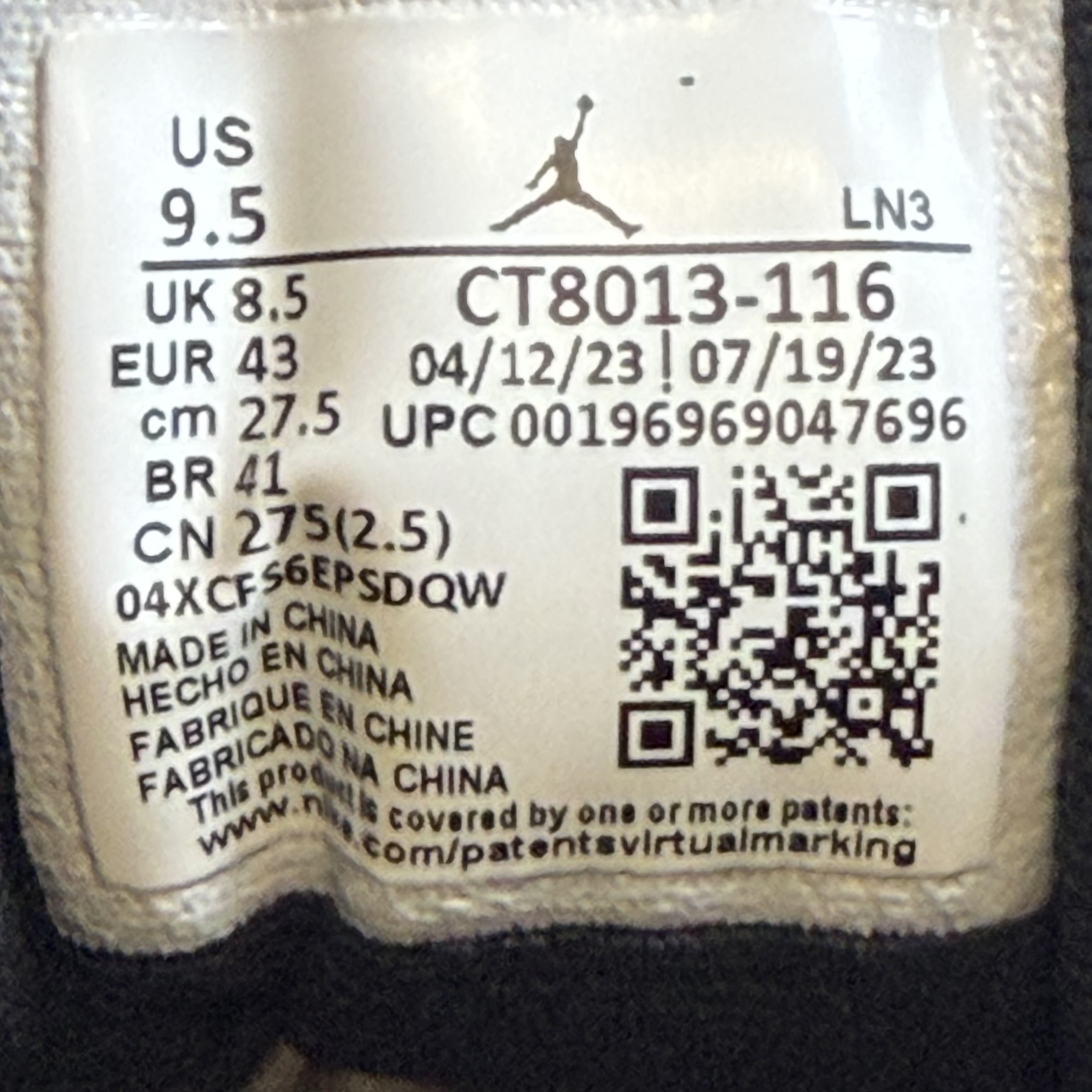 SP7195 Jordan 12 Retro Cherry (2023)