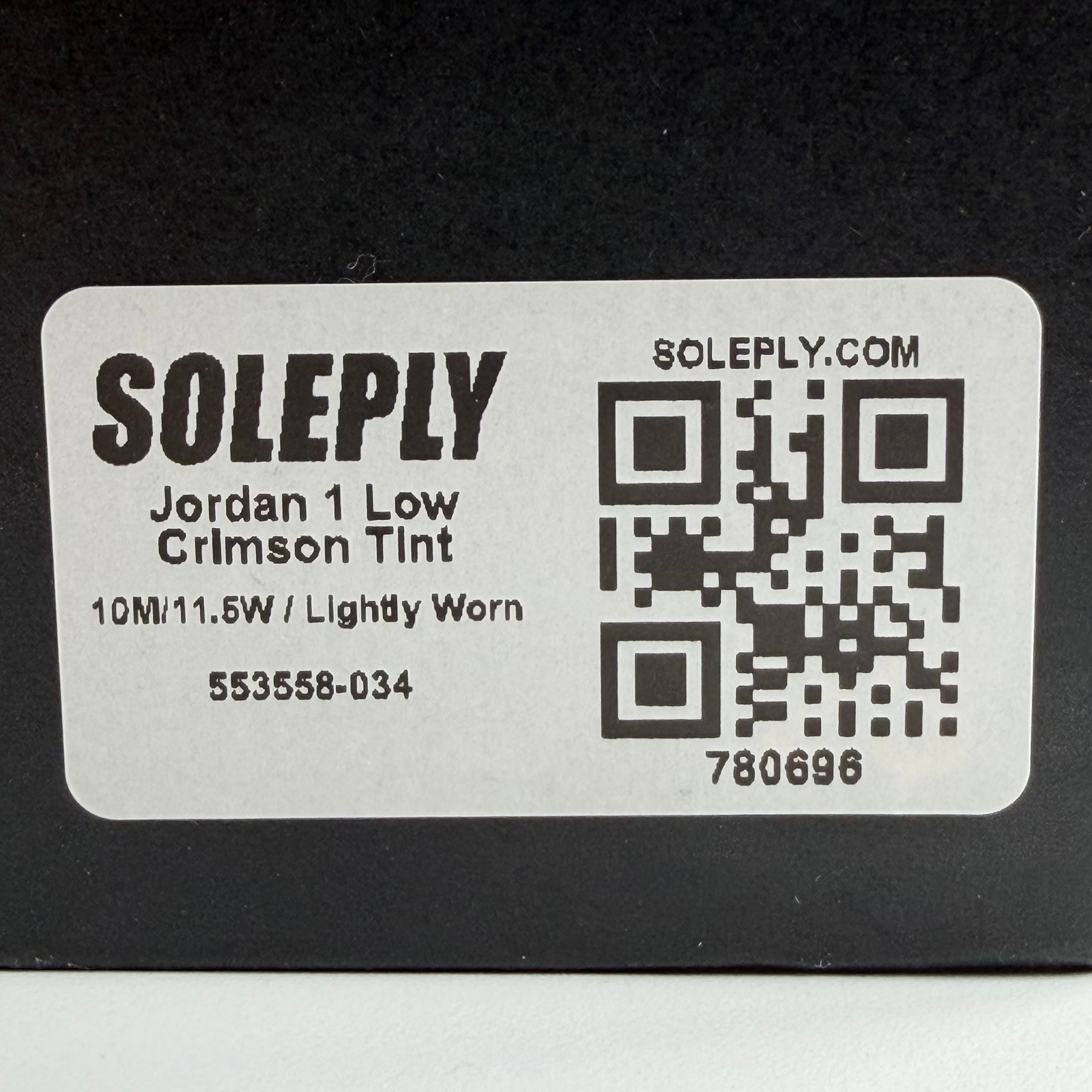 780696 Jordan 1 Low Crimson Tint