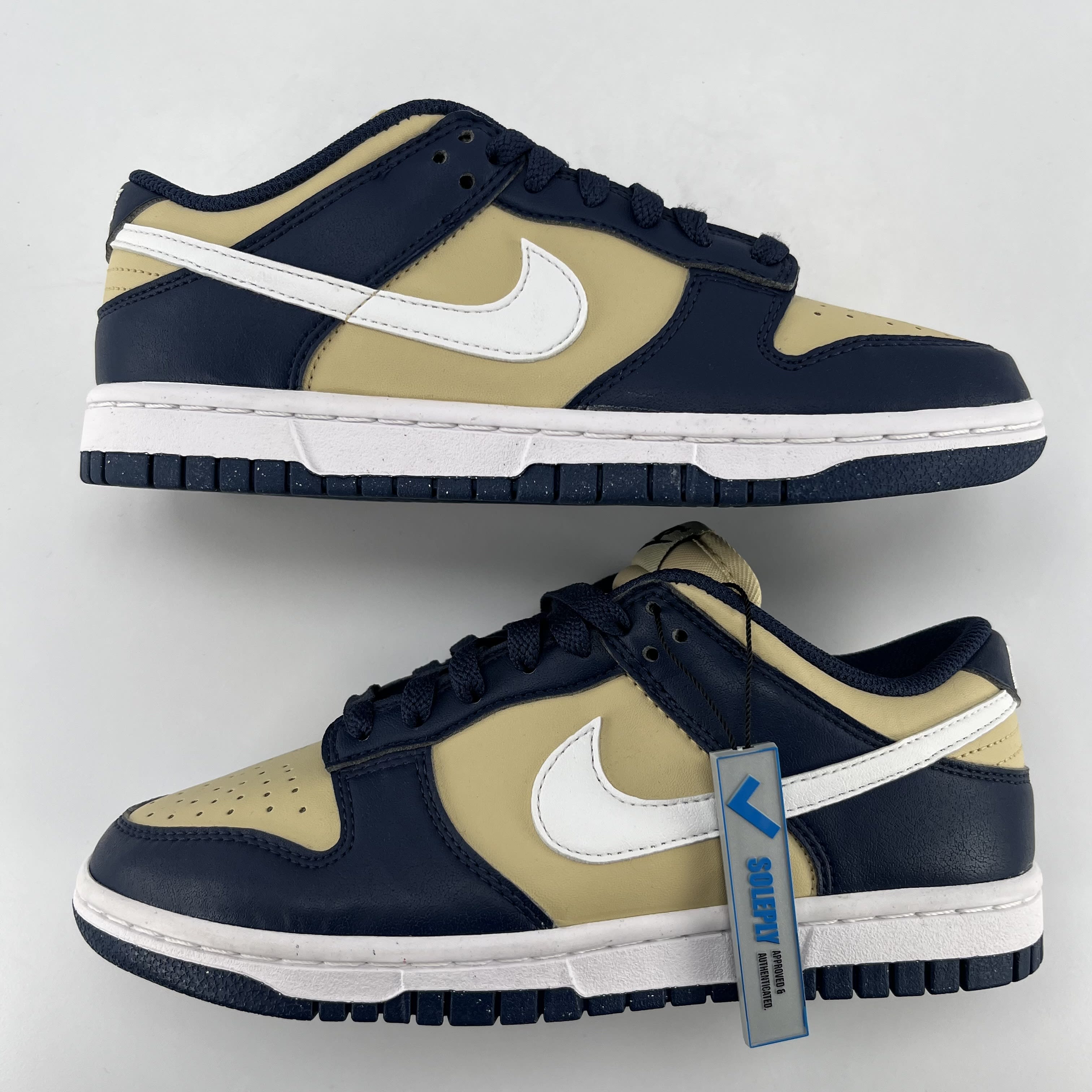 264950 Nike Dunk Low Next Nature Midnight Navy Gold (Women's)