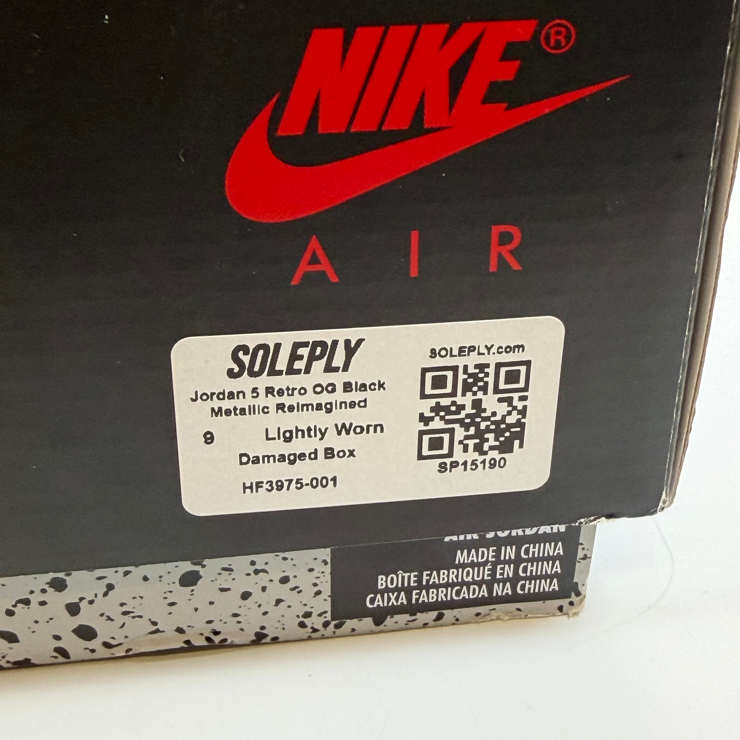 [SP15190] Jordan 5 Retro OG Black Metallic Reimagined