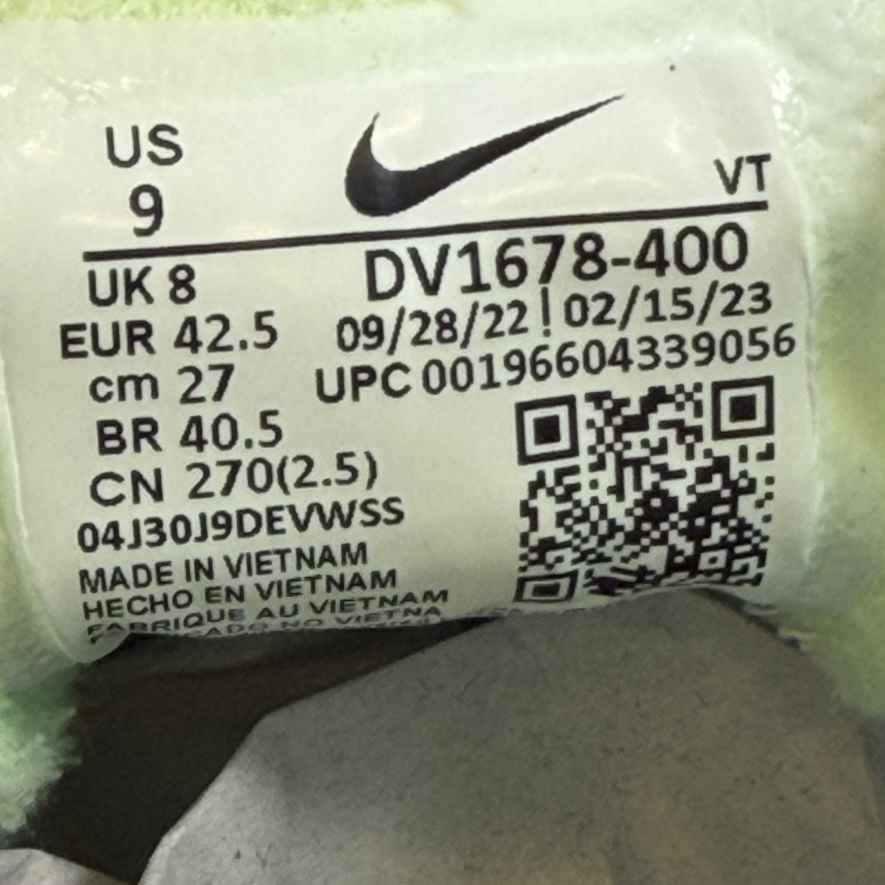 SP9437 Nike Air VaporMax 2023 Flyknit Baltic Blue Citron Tint