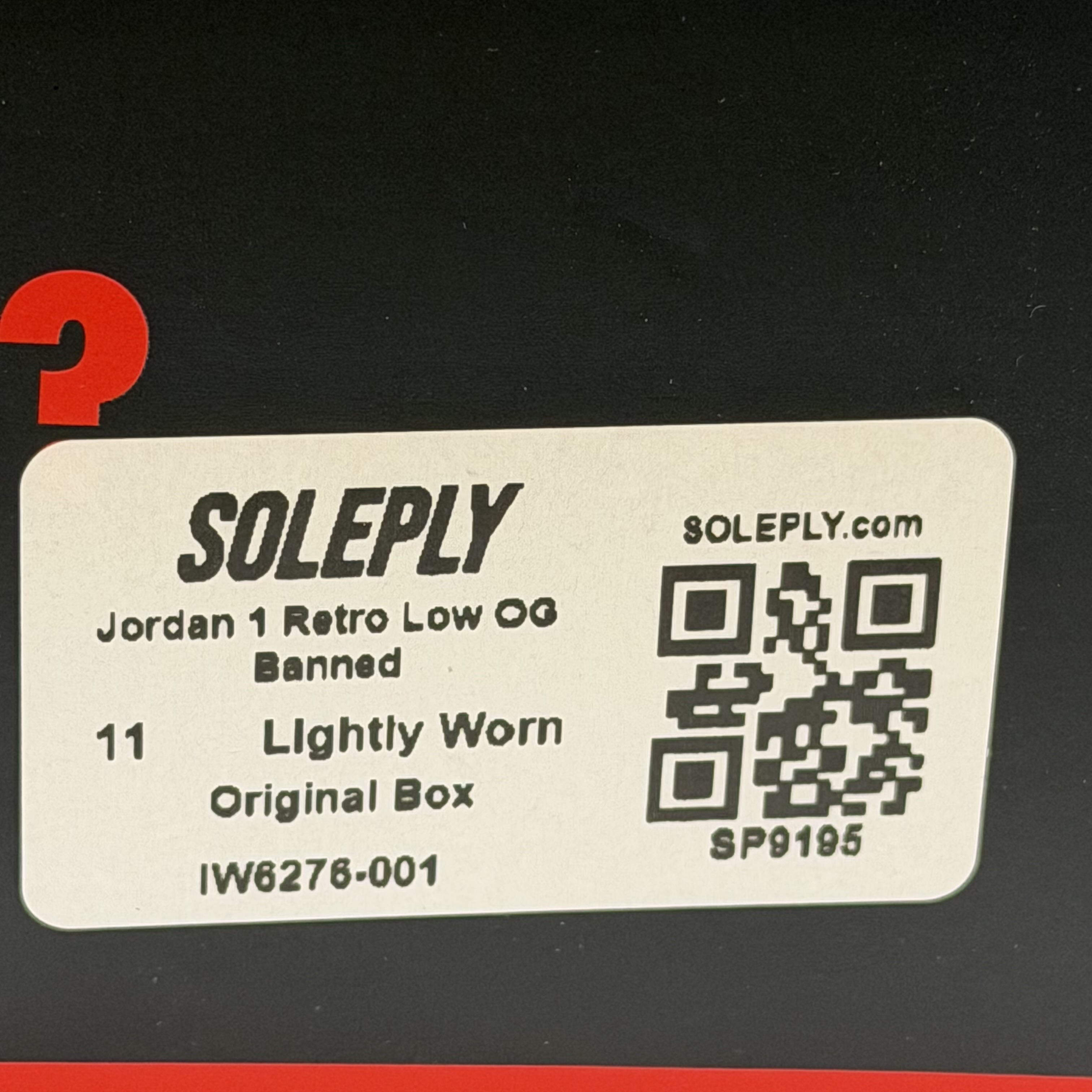 SP9195 Jordan 1 Retro Low OG Banned