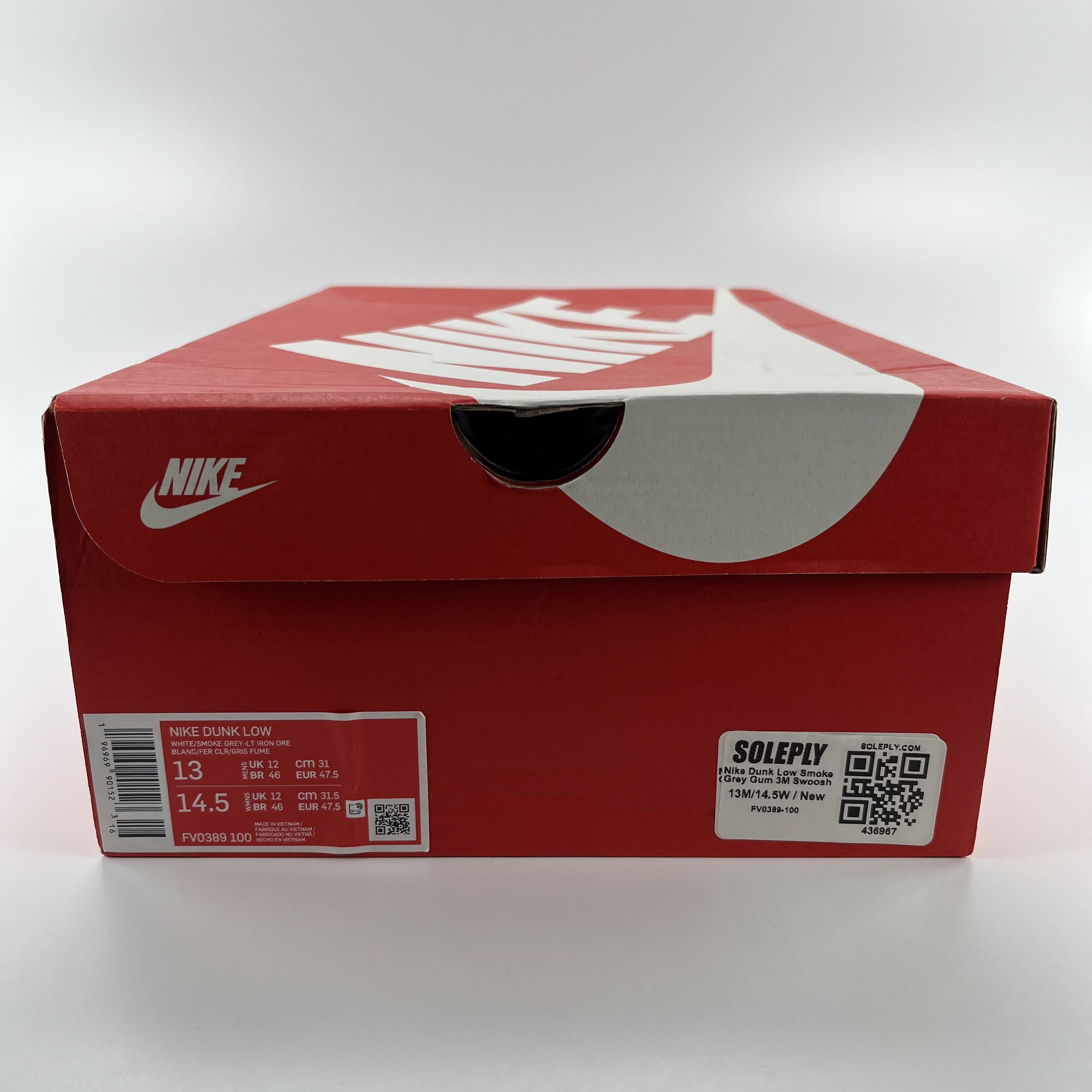 436967 Nike Dunk Low Smoke Grey Gum 3M Swoosh