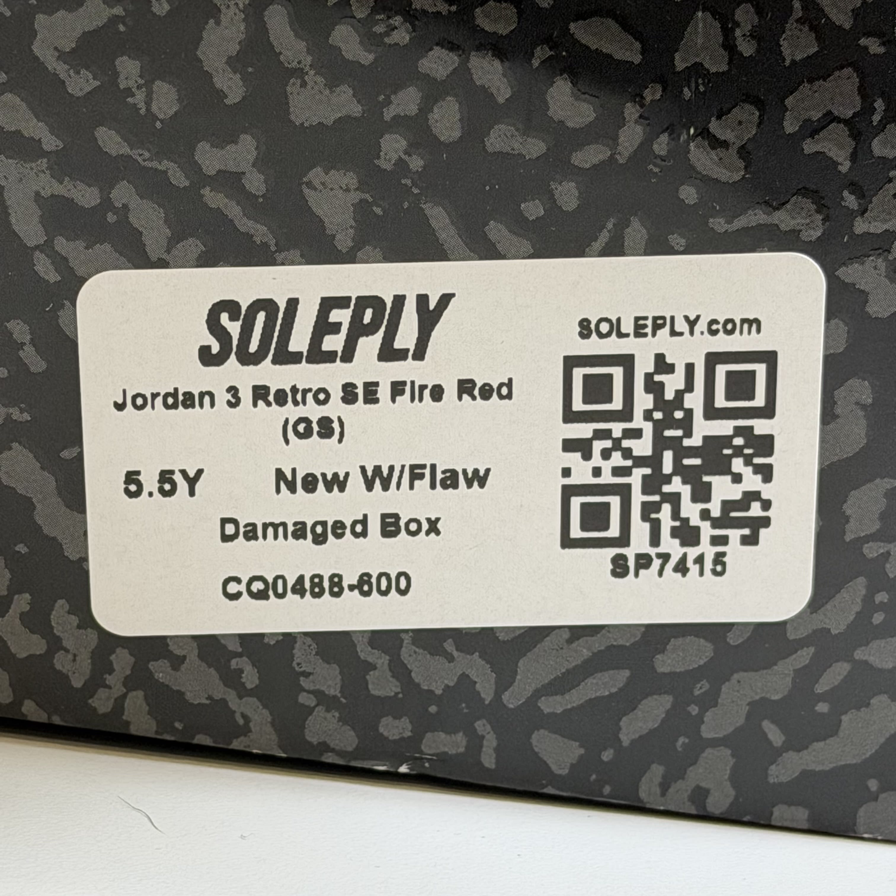 SP7415 Jordan 3 Retro SE Fire Red (GS)