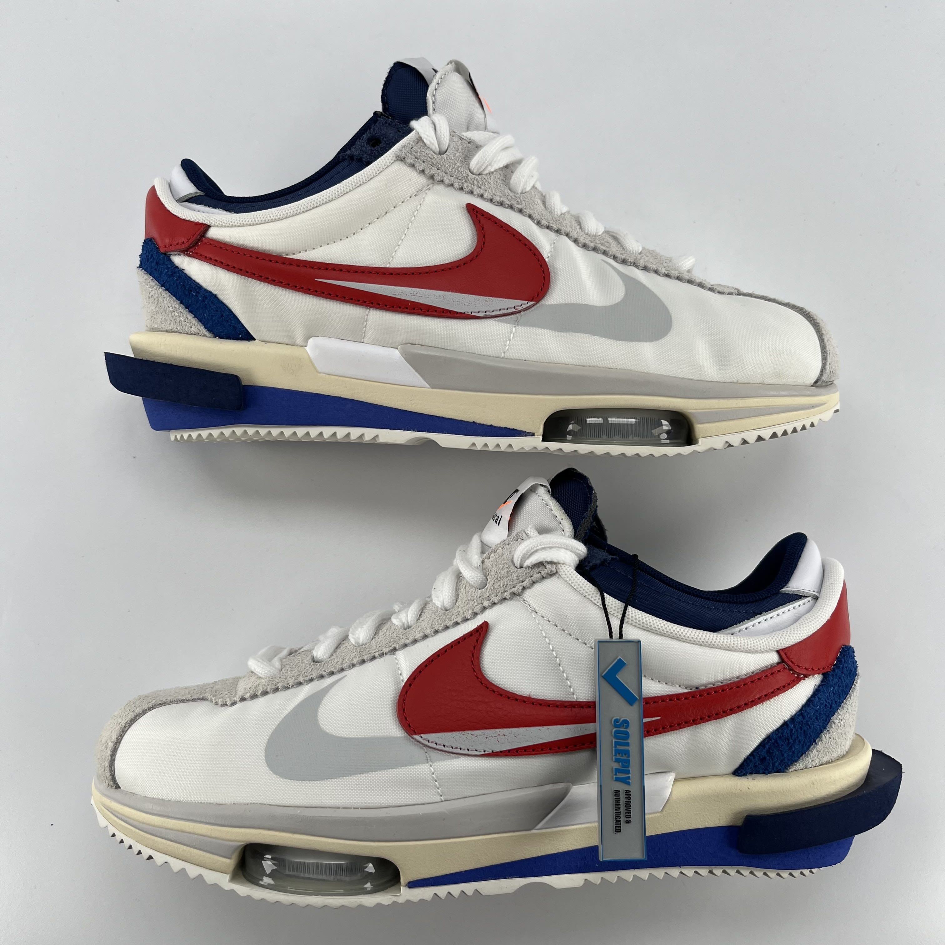 523649 Nike Zoom Cortez SP sacai White University Red Blue