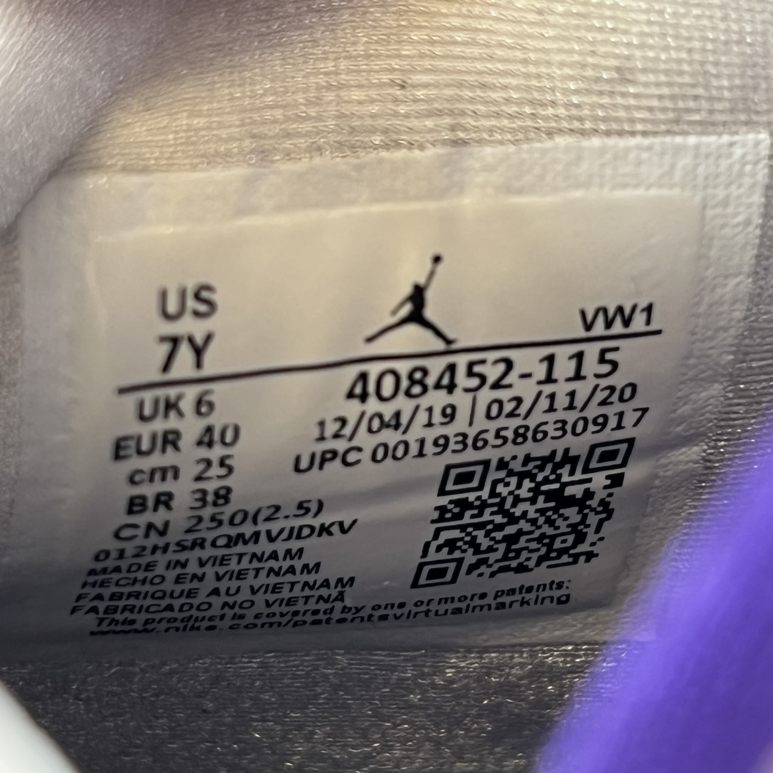 510485 Air Jordan 4 Retro Metallic Purple (GS)