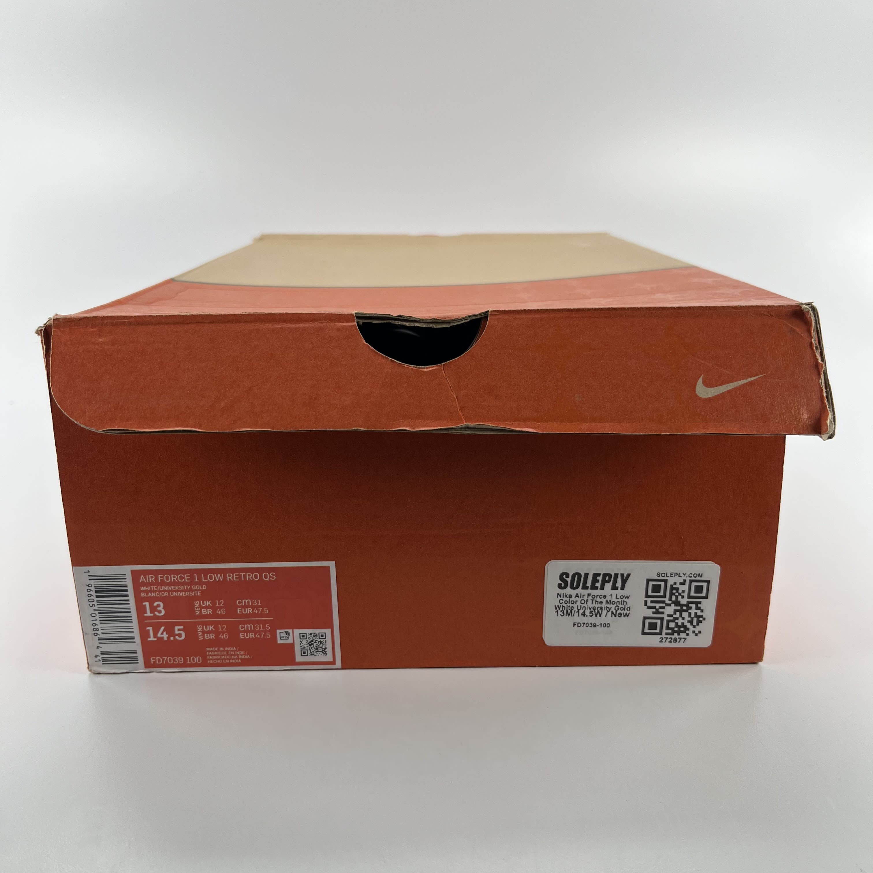 272877 Nike Air Force 1 Low Color Of The Month White University Gold