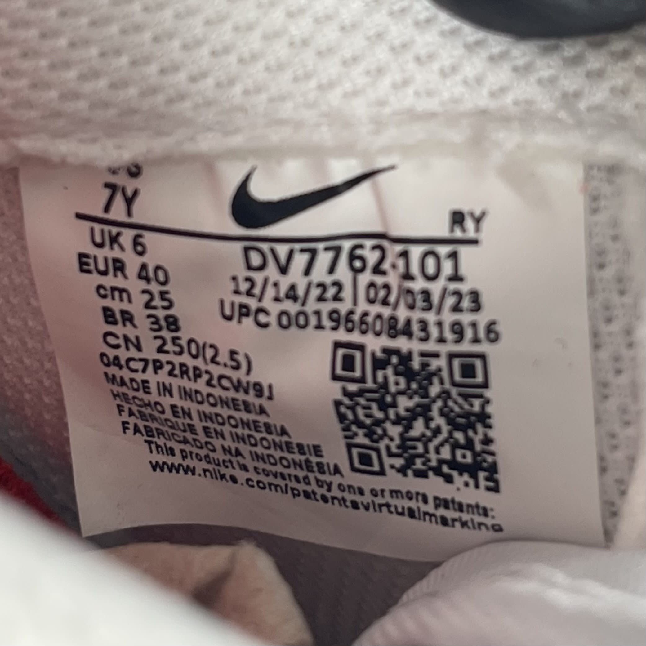 273174 Nike Air Force 1 Low White Picante Red (GS)