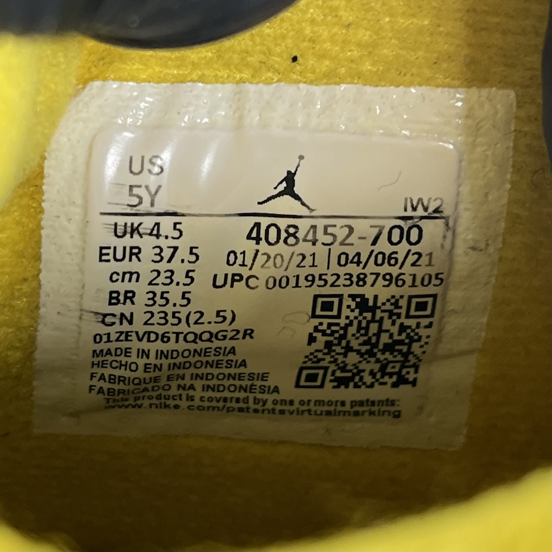 800114 Jordan 4 Retro Lightning (2021) (GS)