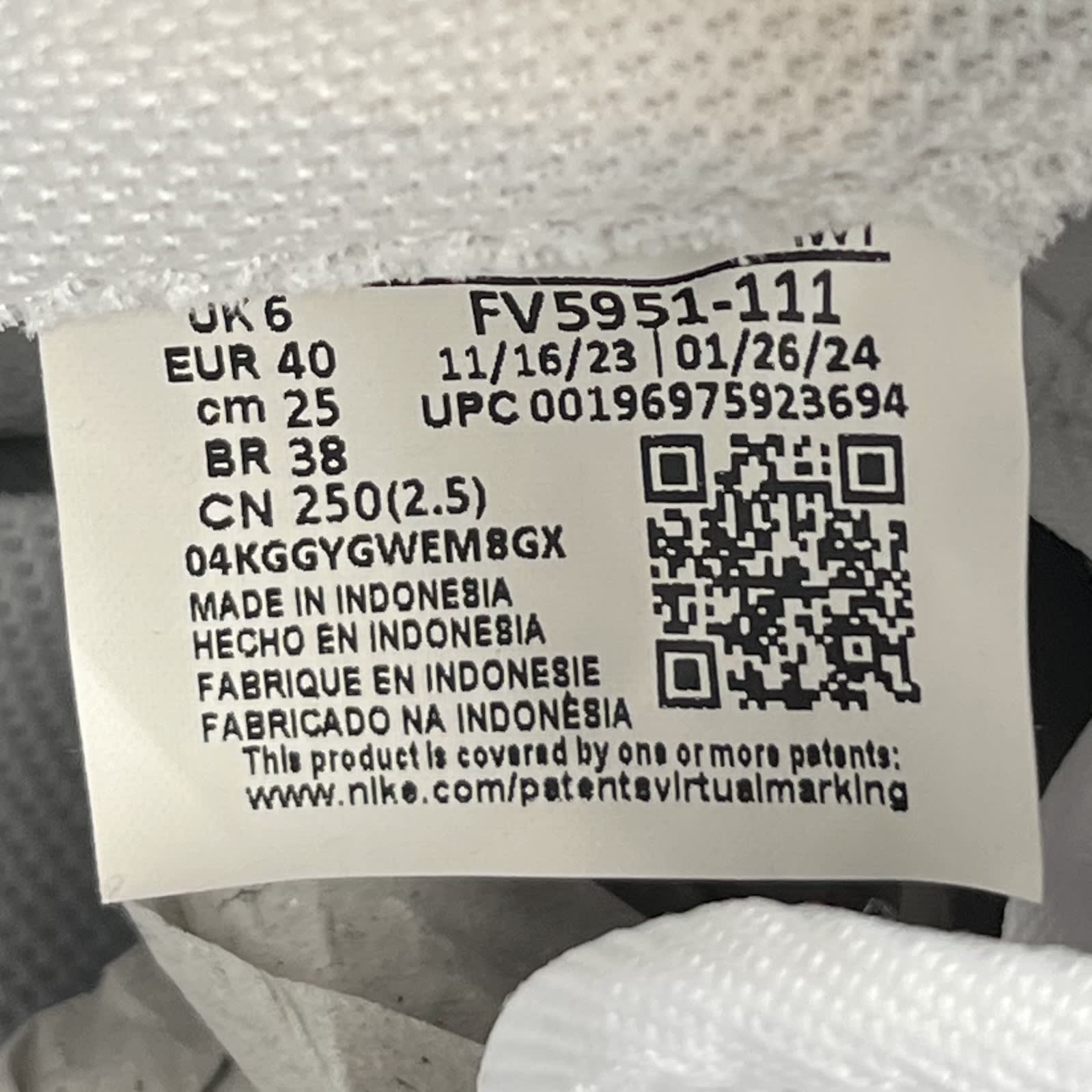 [323436] Nike Air Force 1 Low LE Triple White (GS)