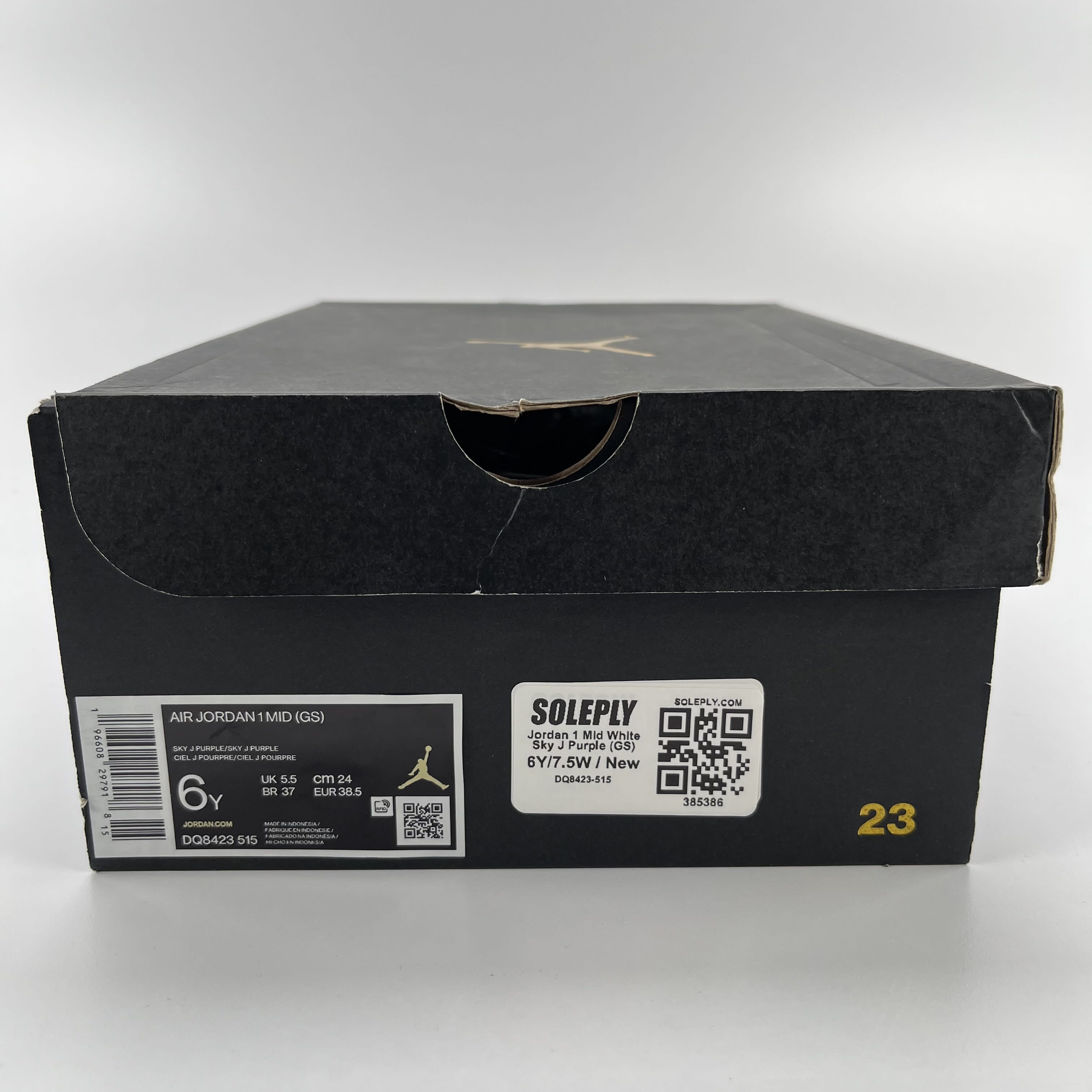 385386 Jordan 1 Mid White Sky J Purple (GS)