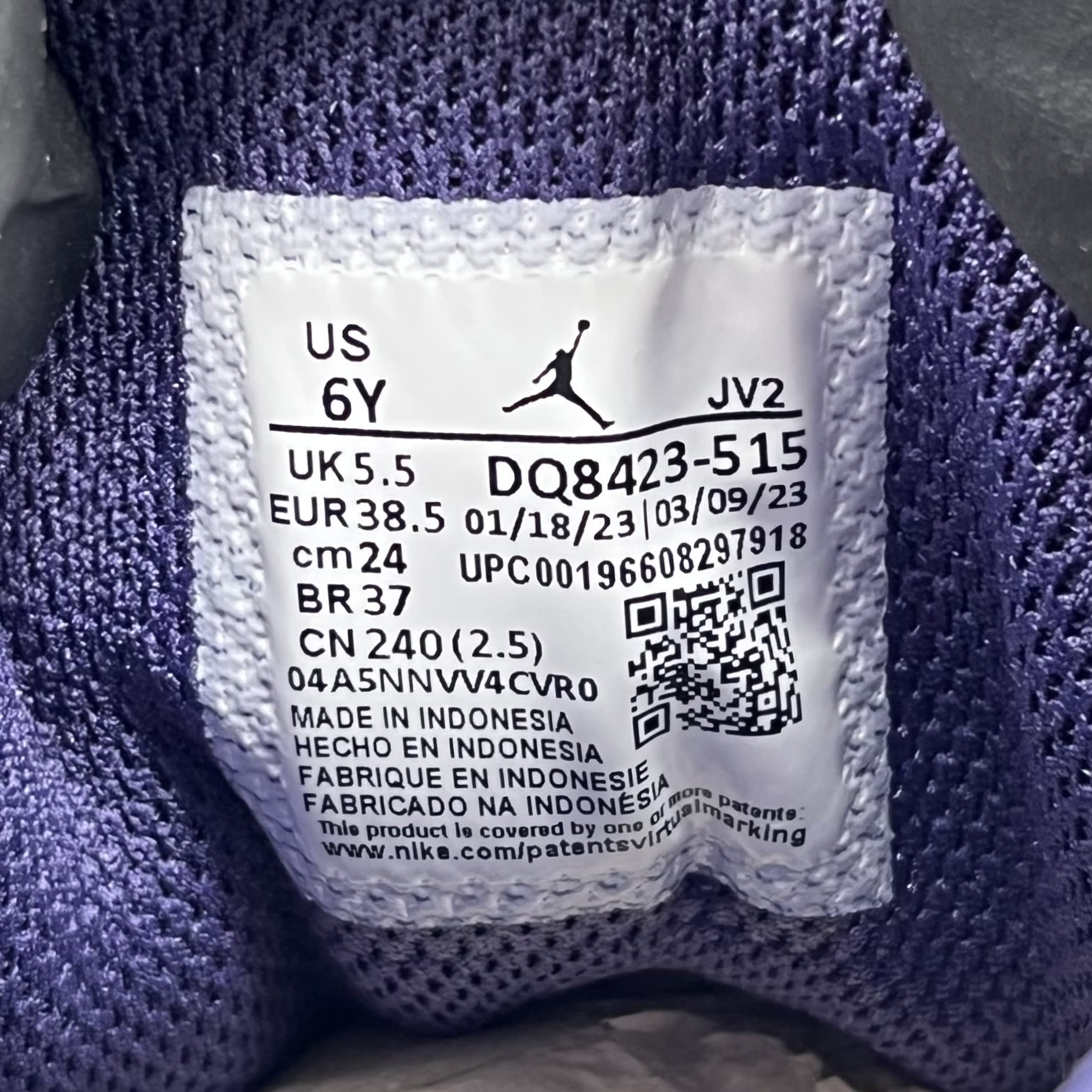 274527 Jordan 1 Mid White Sky J Purple (GS)