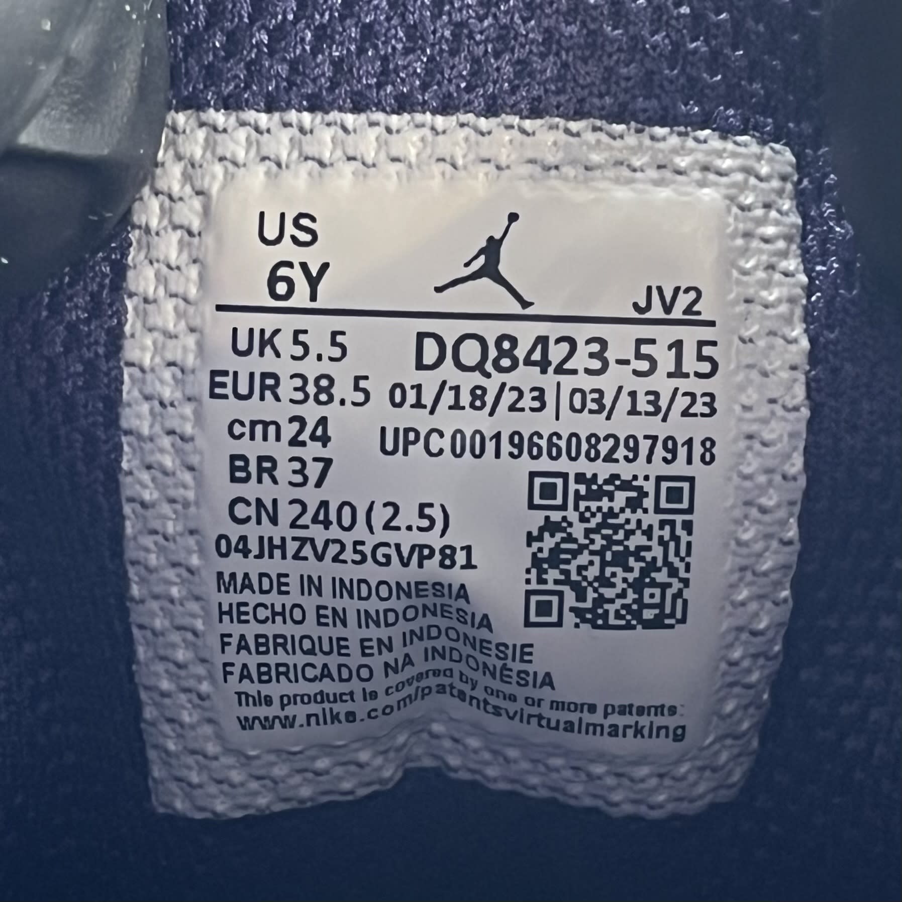 274528 Jordan 1 Mid White Sky J Purple (GS)