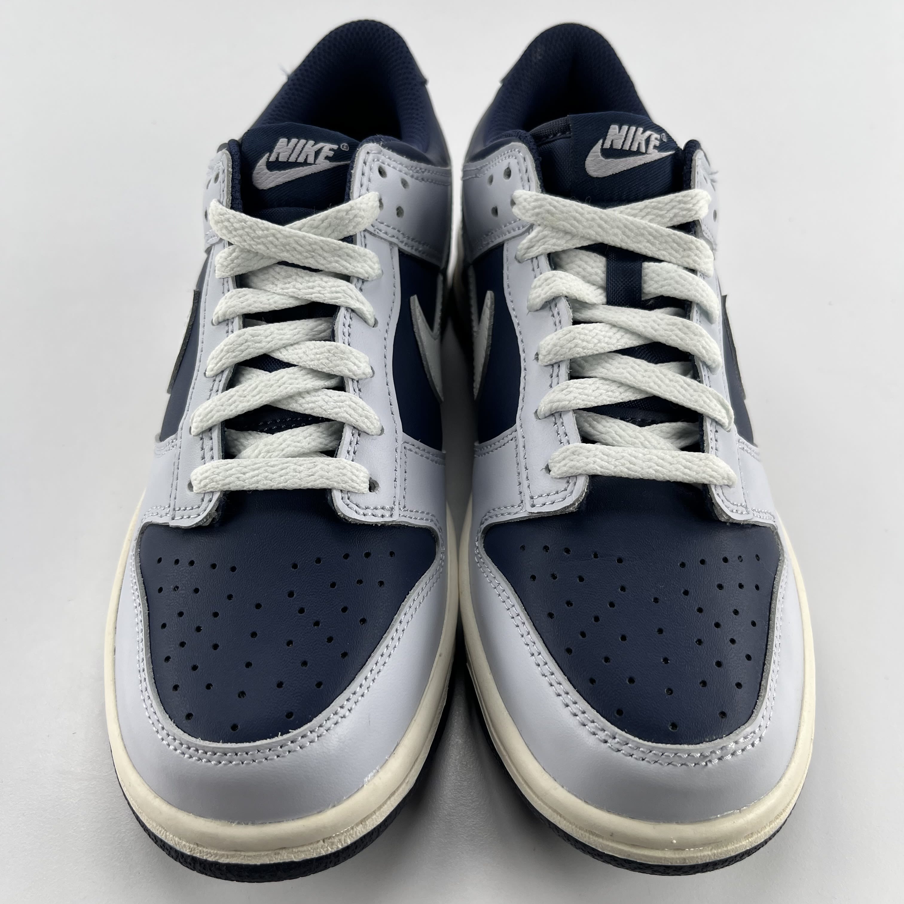 340081 Nike Dunk Low Football Grey Midnight Navy (GS)