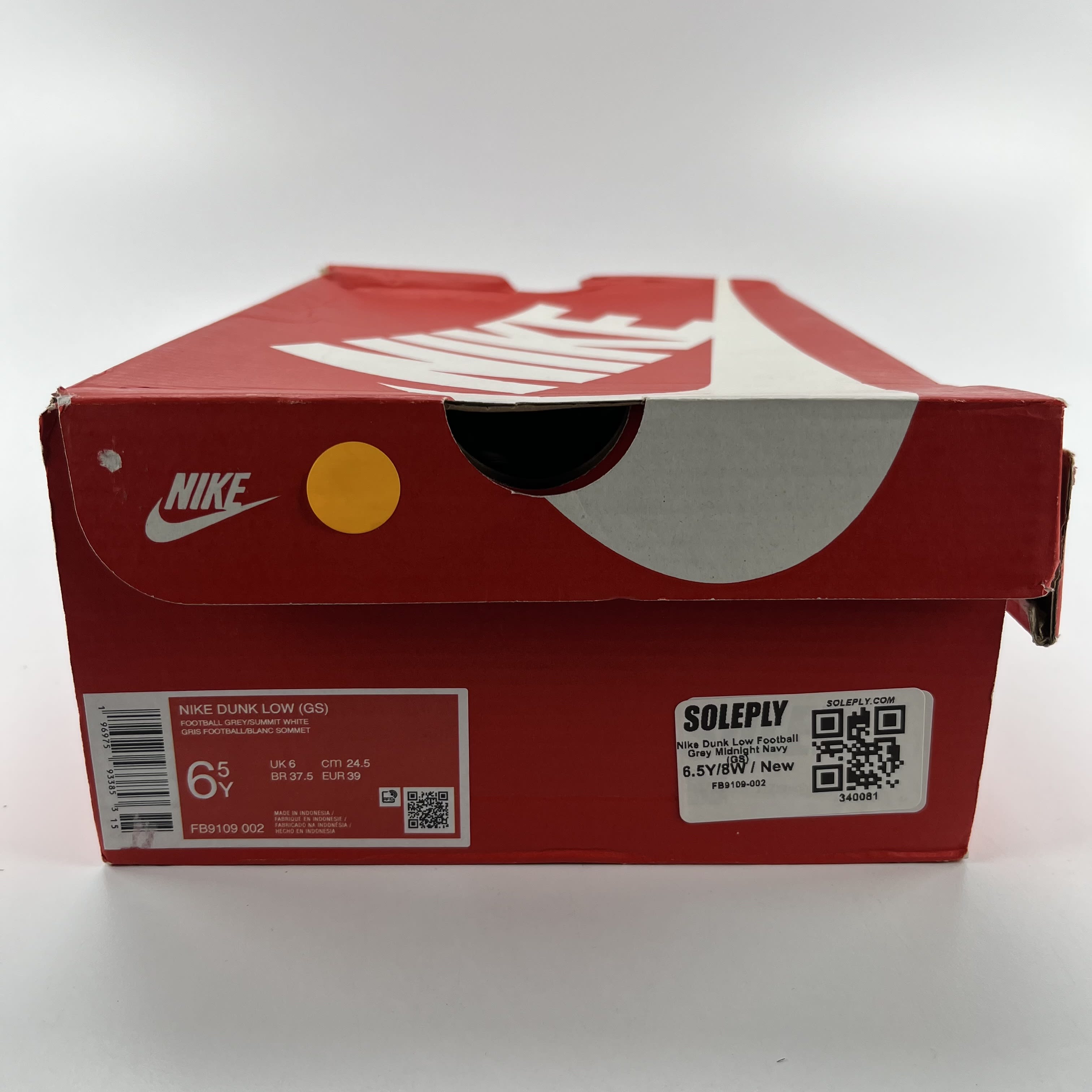 340081 Nike Dunk Low Football Grey Midnight Navy (GS)