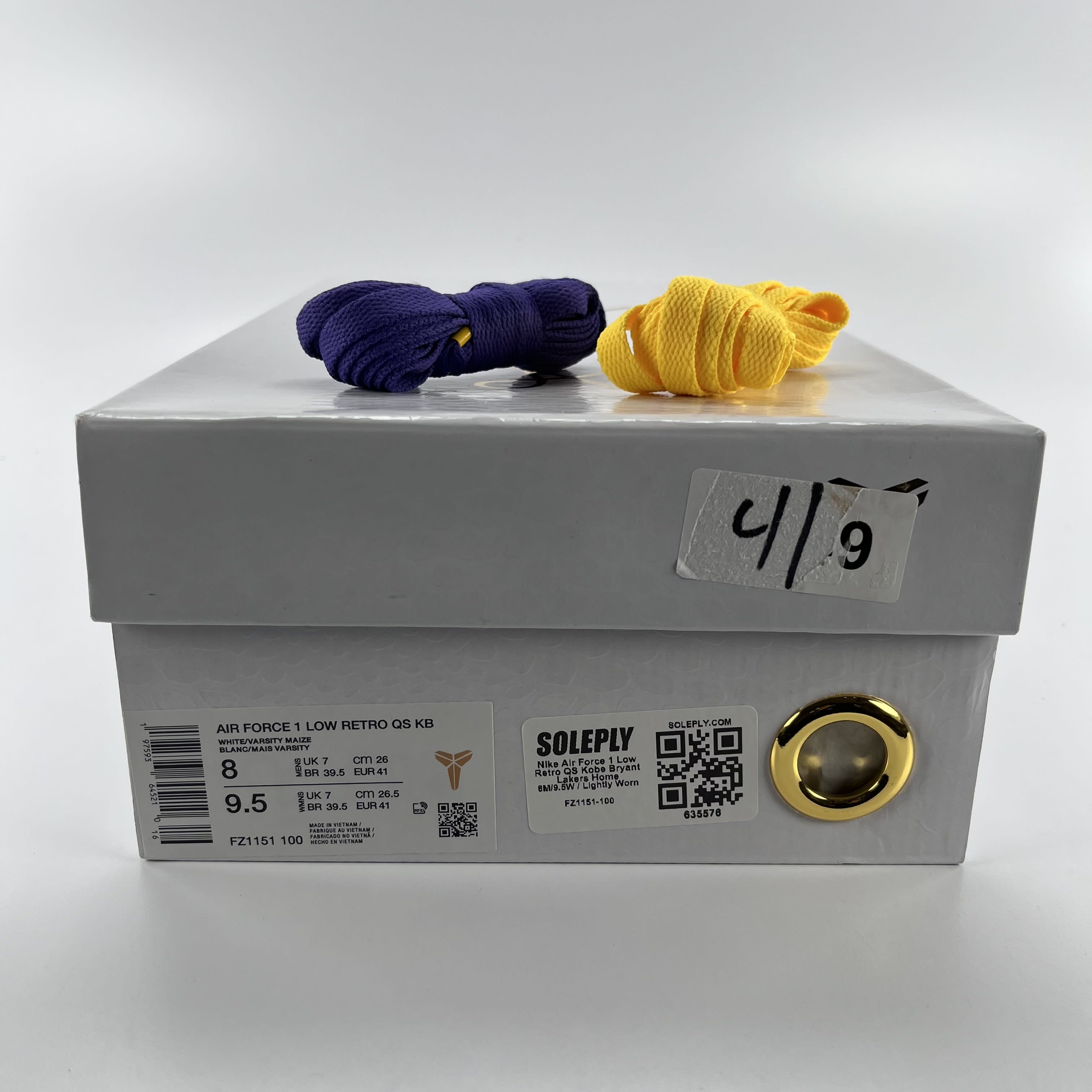 635576 Nike Air Force 1 Low Retro QS Kobe Bryant Lakers Home
