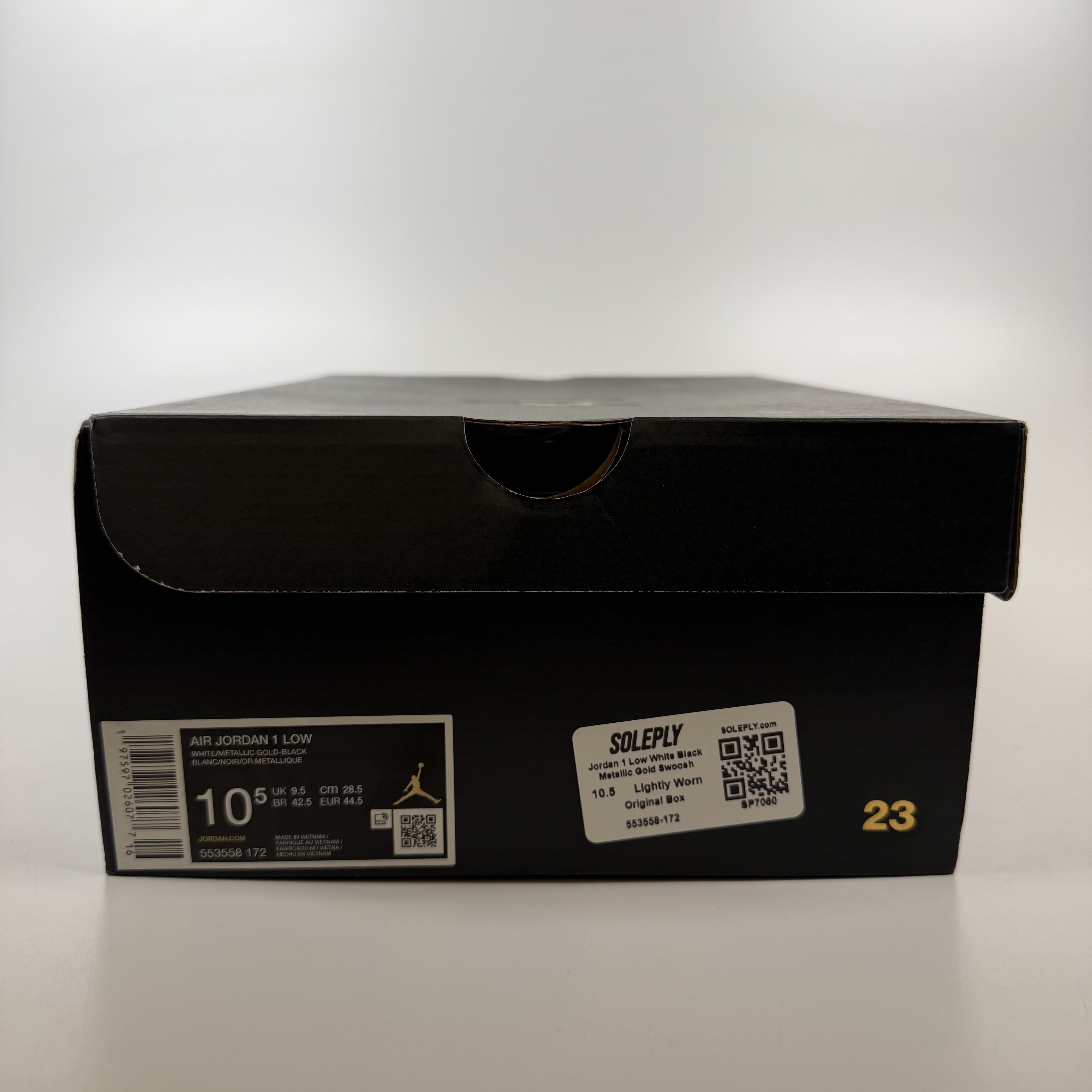 SP7060 Jordan 1 Low White Black Metallic Gold Swoosh