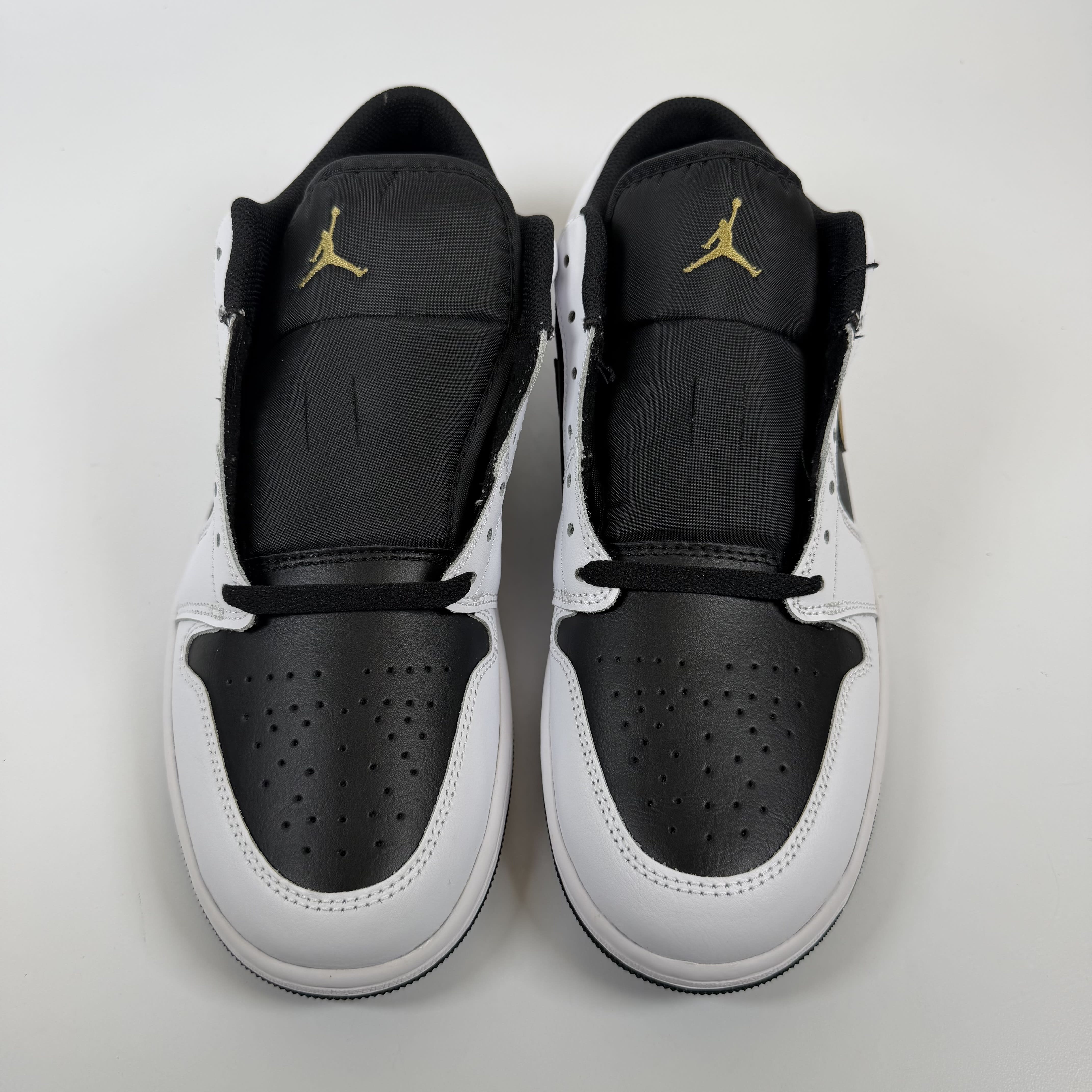 SP7060 Jordan 1 Low White Black Metallic Gold Swoosh
