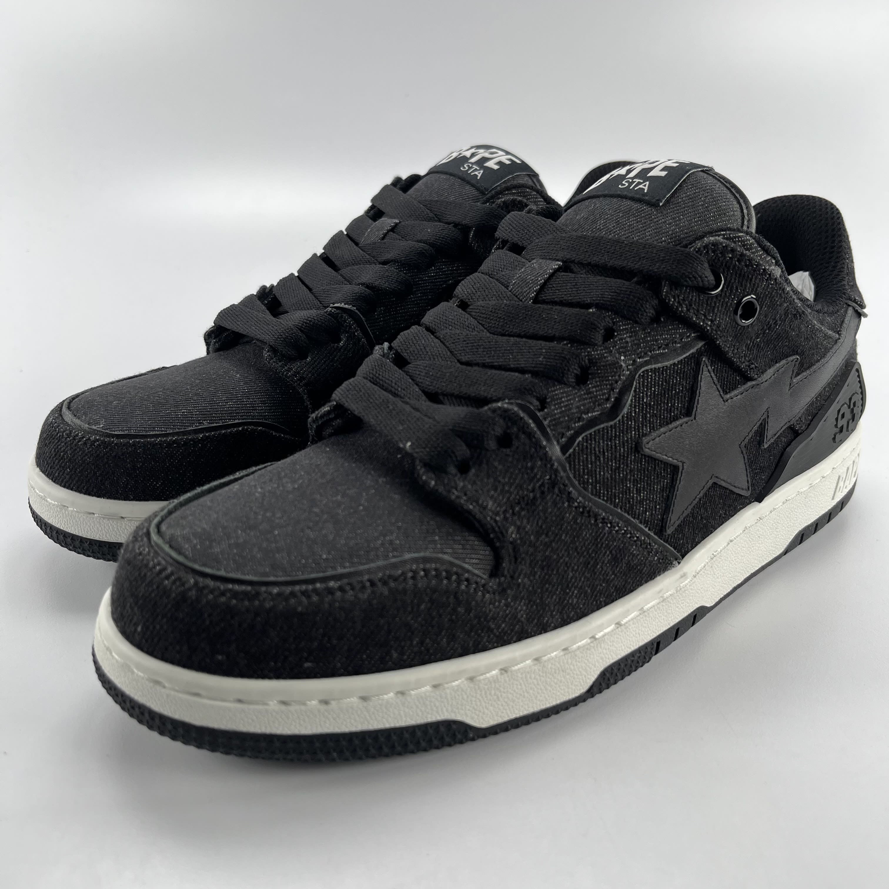 261444 A Bathing Ape Sk8 Sta Black Denim