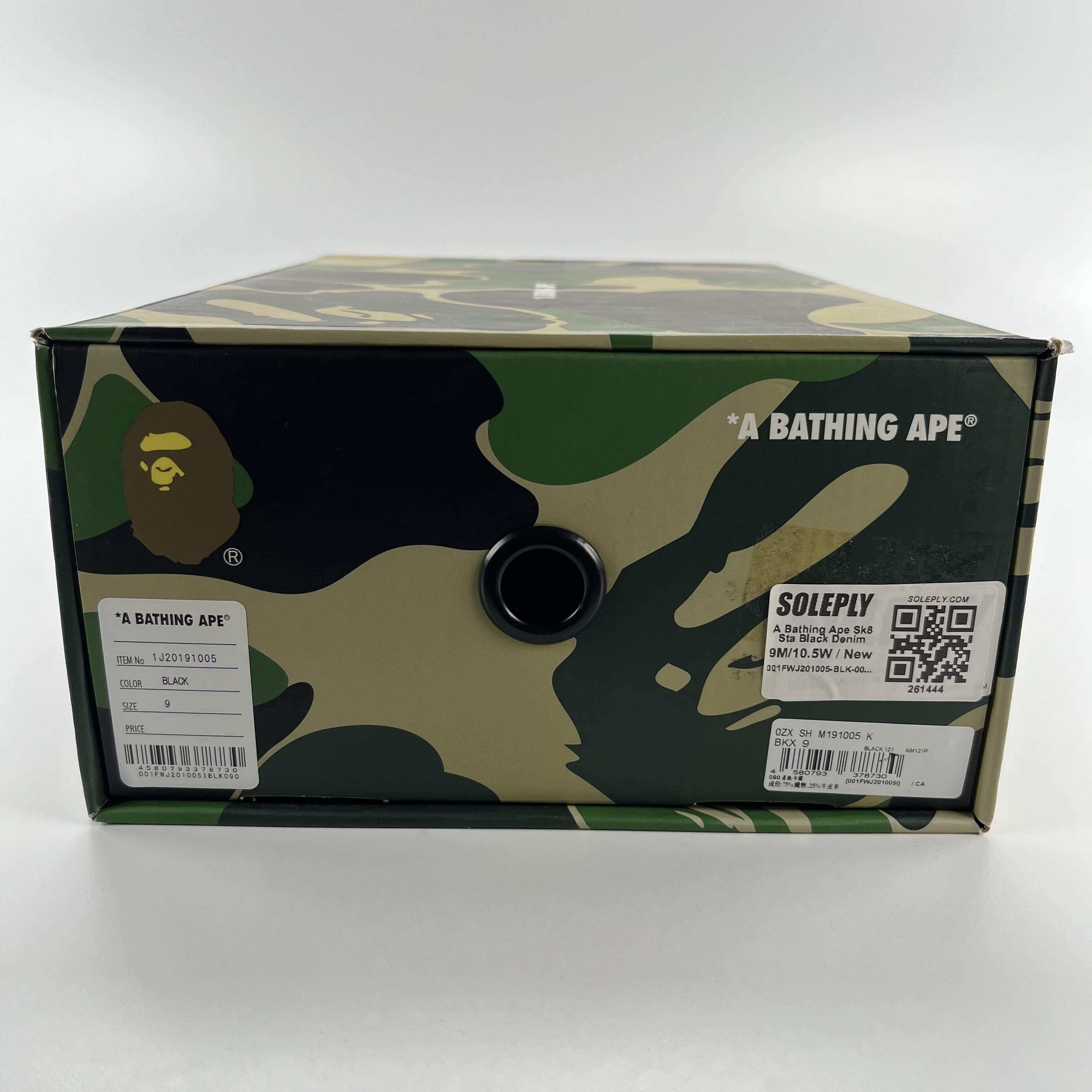 261444 A Bathing Ape Sk8 Sta Black Denim