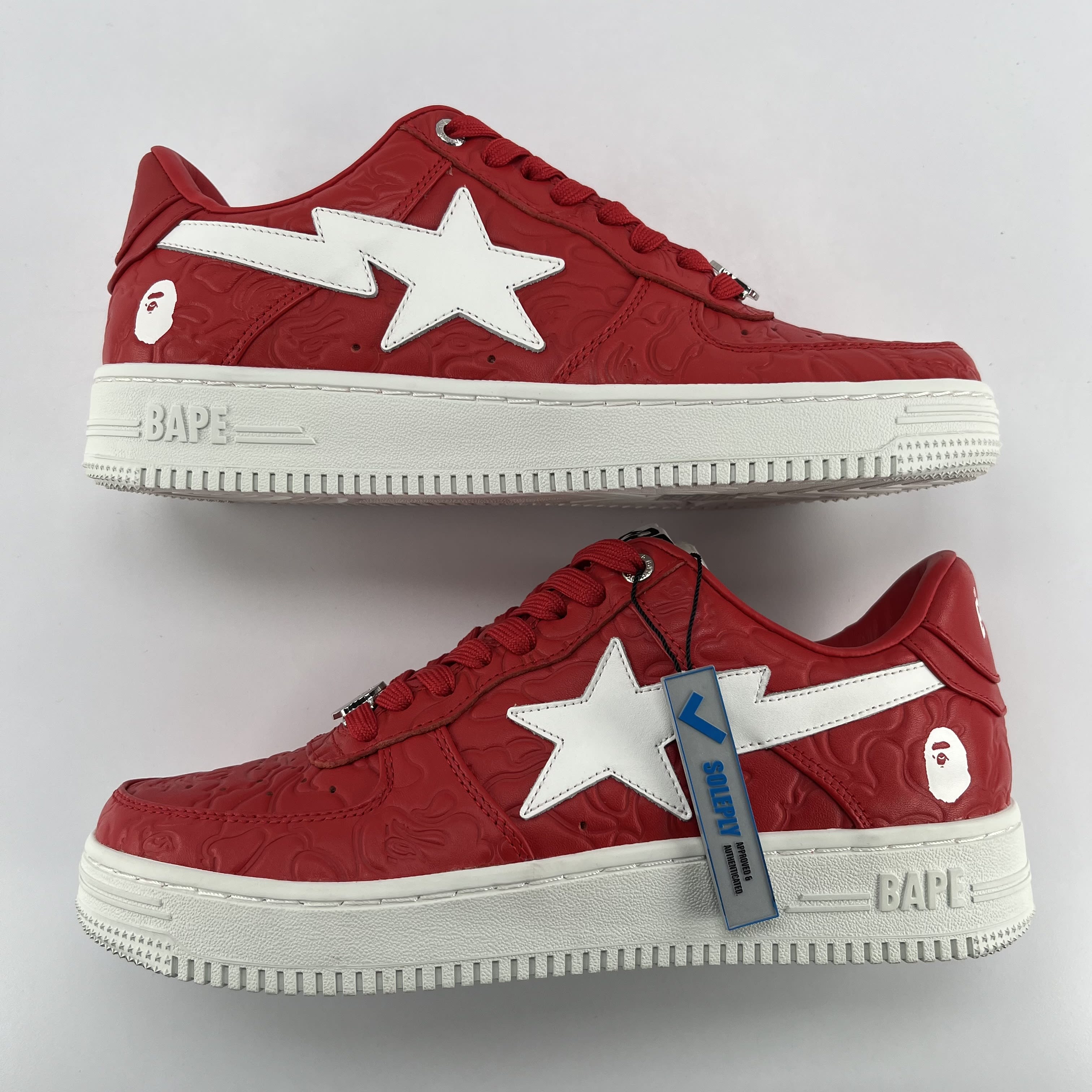 340673 A Bathing Ape Bape Sta Low #3 Line Camo Red