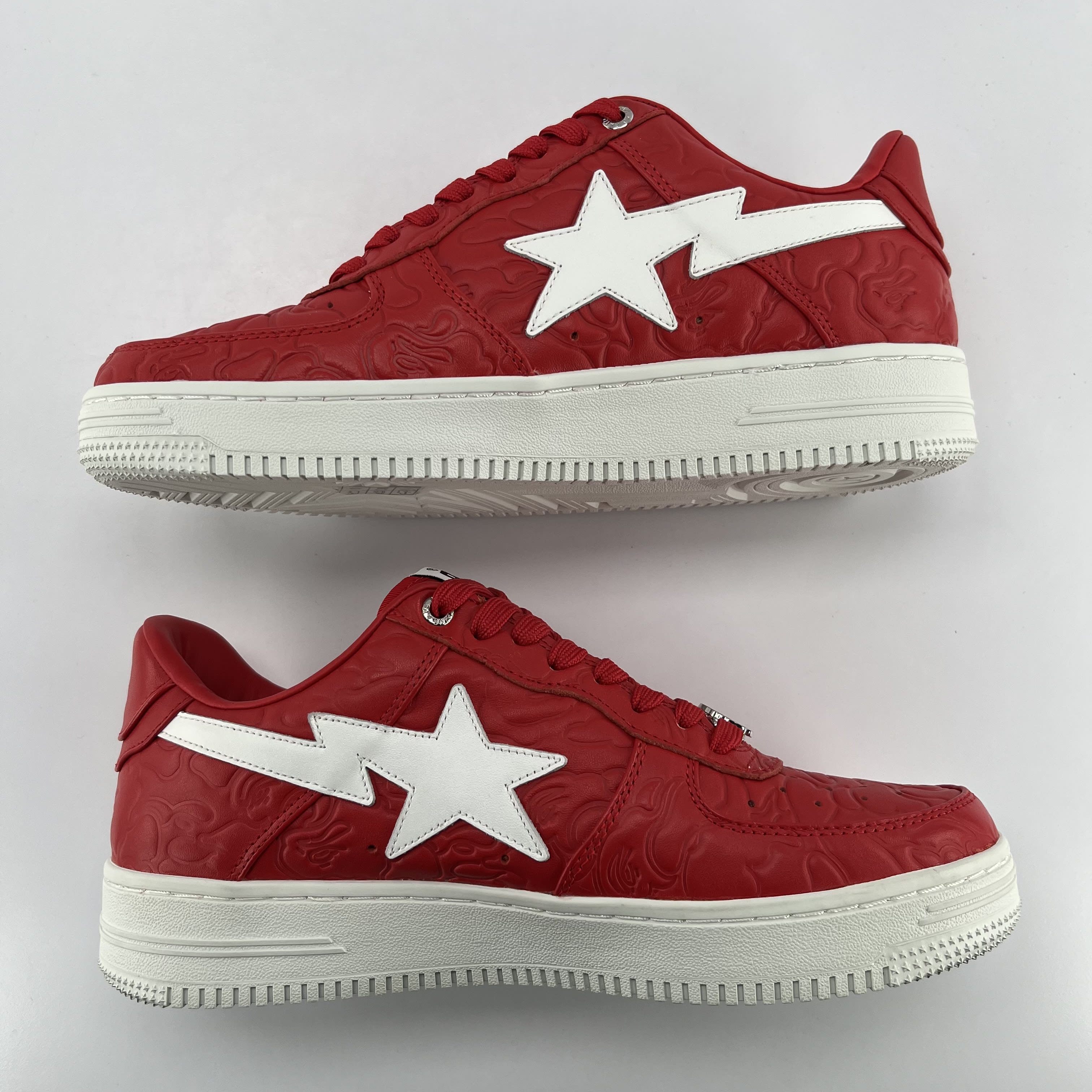 340673 A Bathing Ape Bape Sta Low #3 Line Camo Red