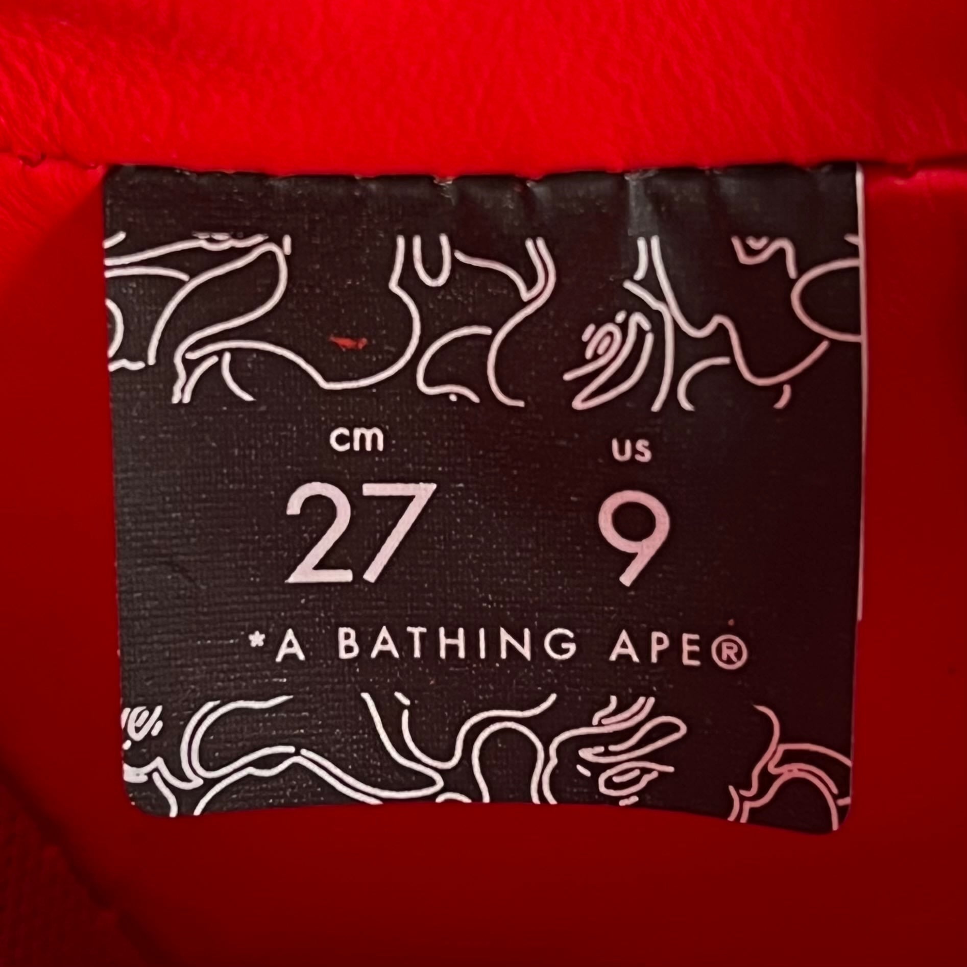 340673 A Bathing Ape Bape Sta Low #3 Line Camo Red