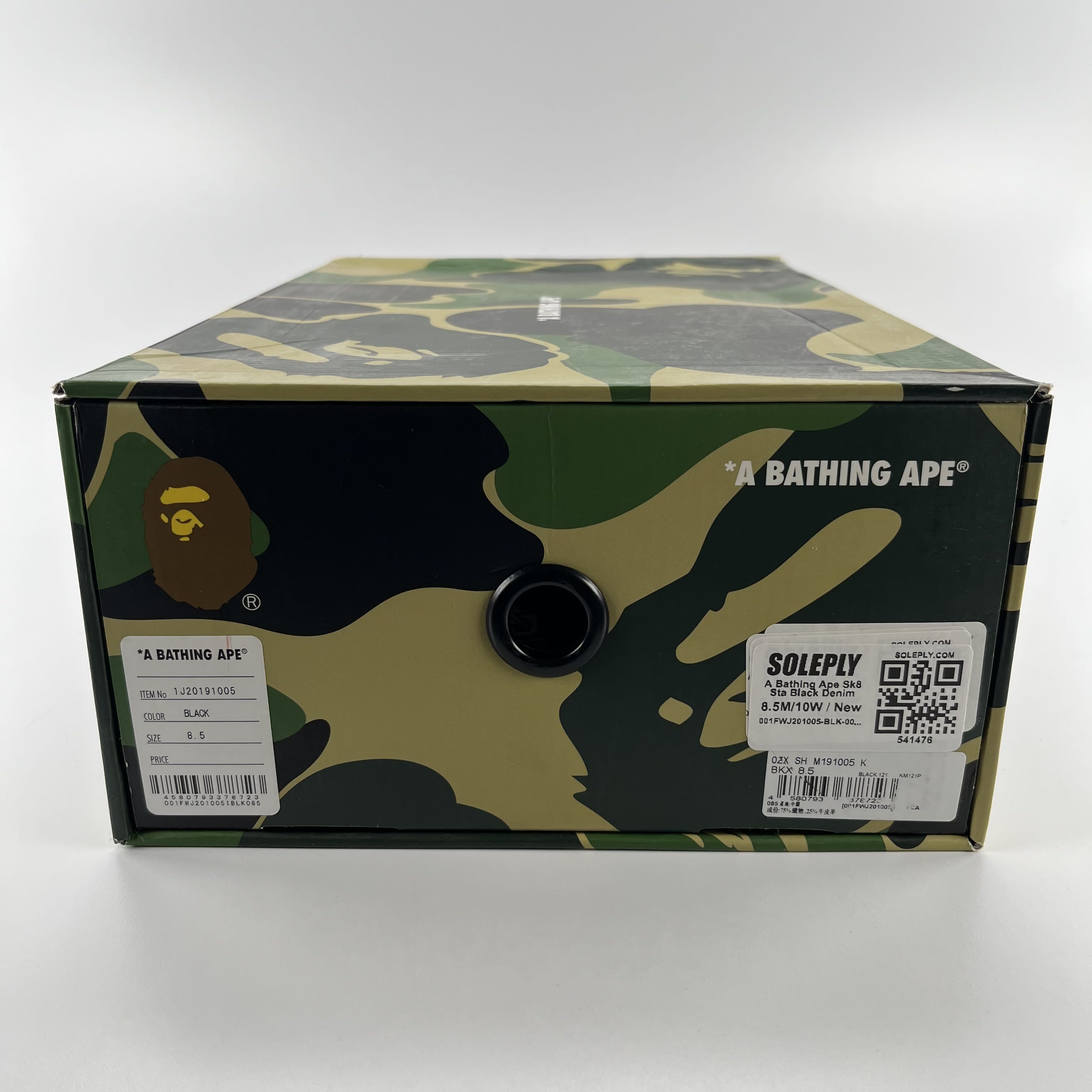 541476 A Bathing Ape Sk8 Sta Black Denim