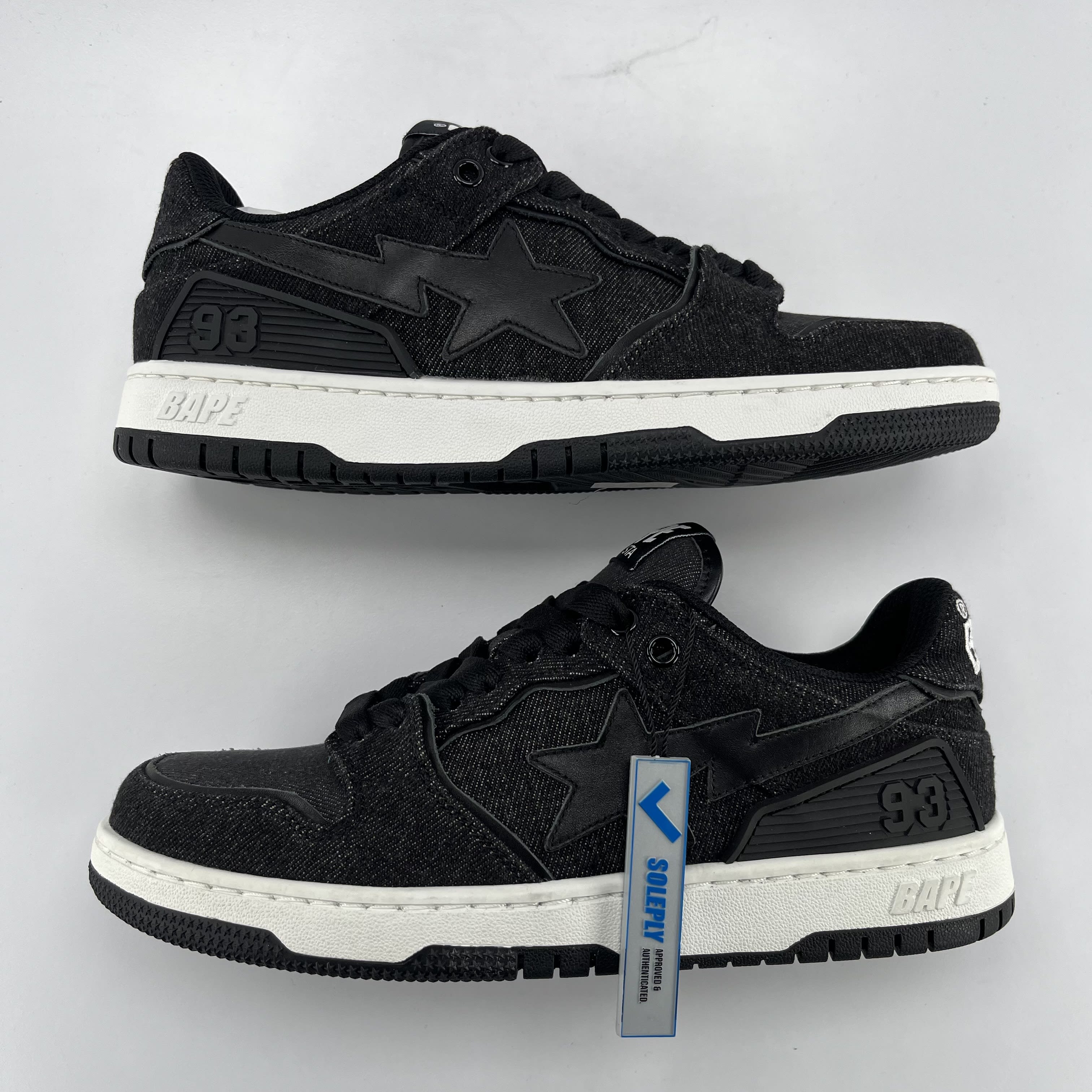 340345 A Bathing Ape Sk8 Sta Black Denim