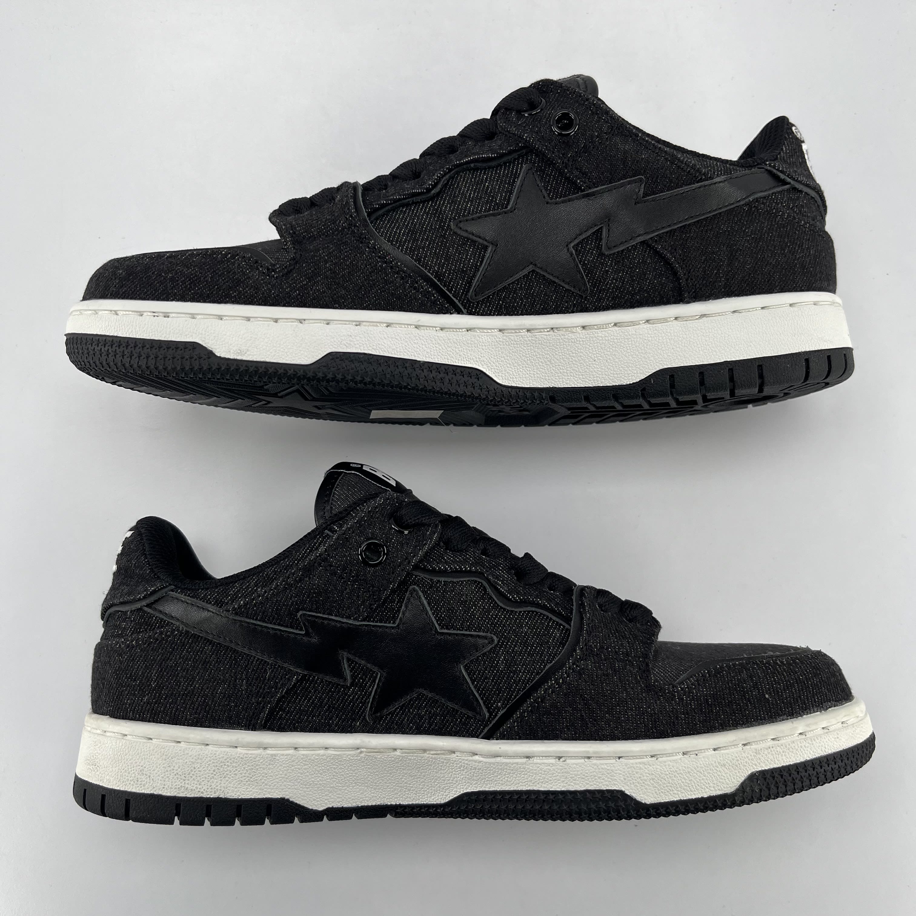 340345 A Bathing Ape Sk8 Sta Black Denim