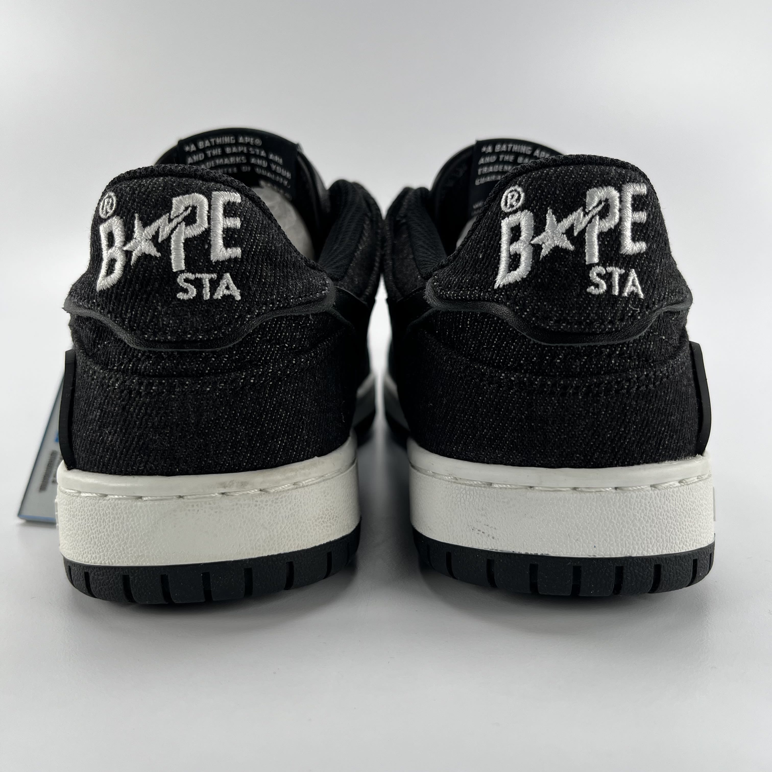 340345 A Bathing Ape Sk8 Sta Black Denim