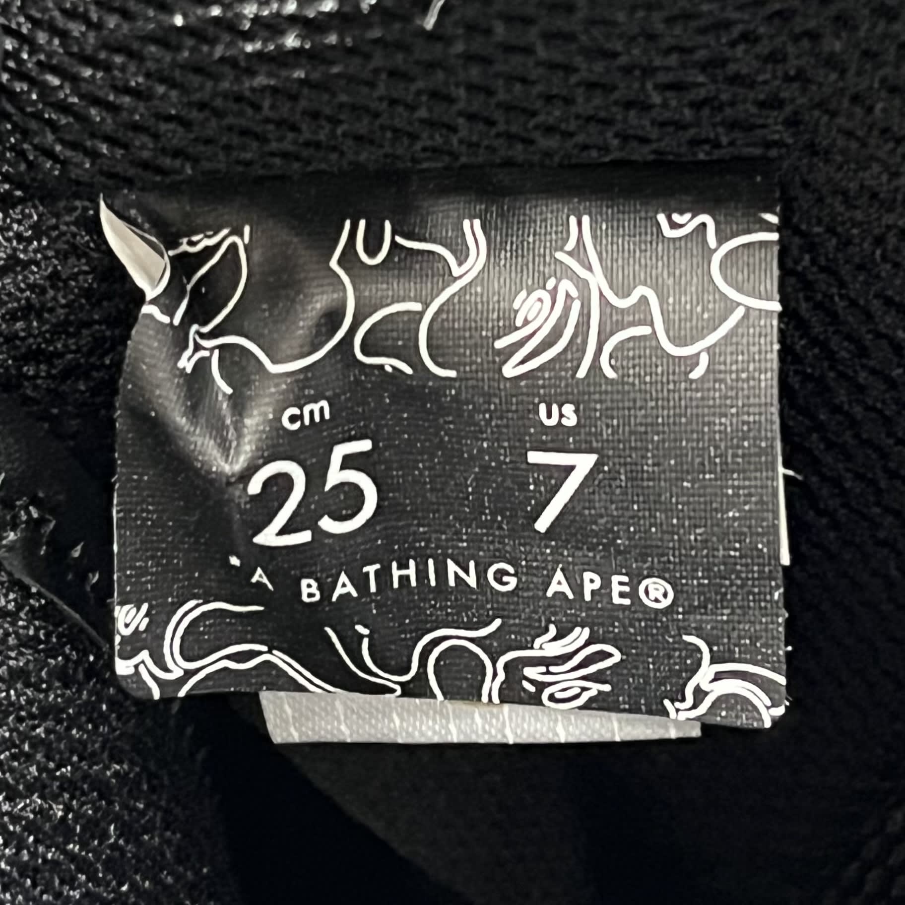 340345 A Bathing Ape Sk8 Sta Black Denim