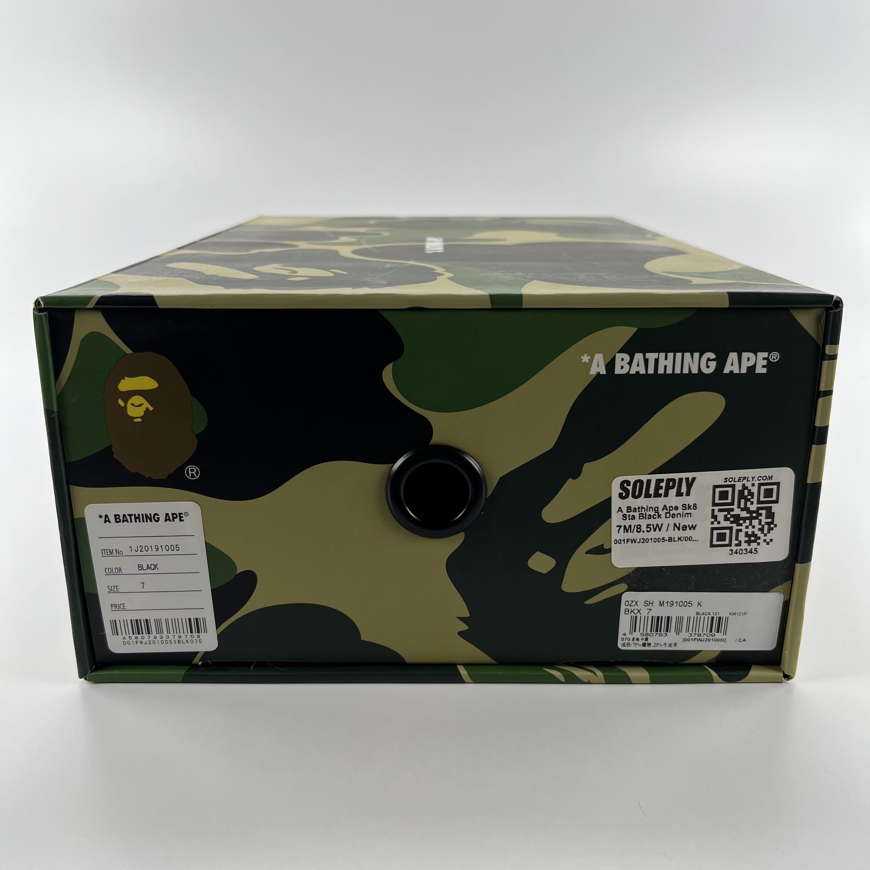340345 A Bathing Ape Sk8 Sta Black Denim