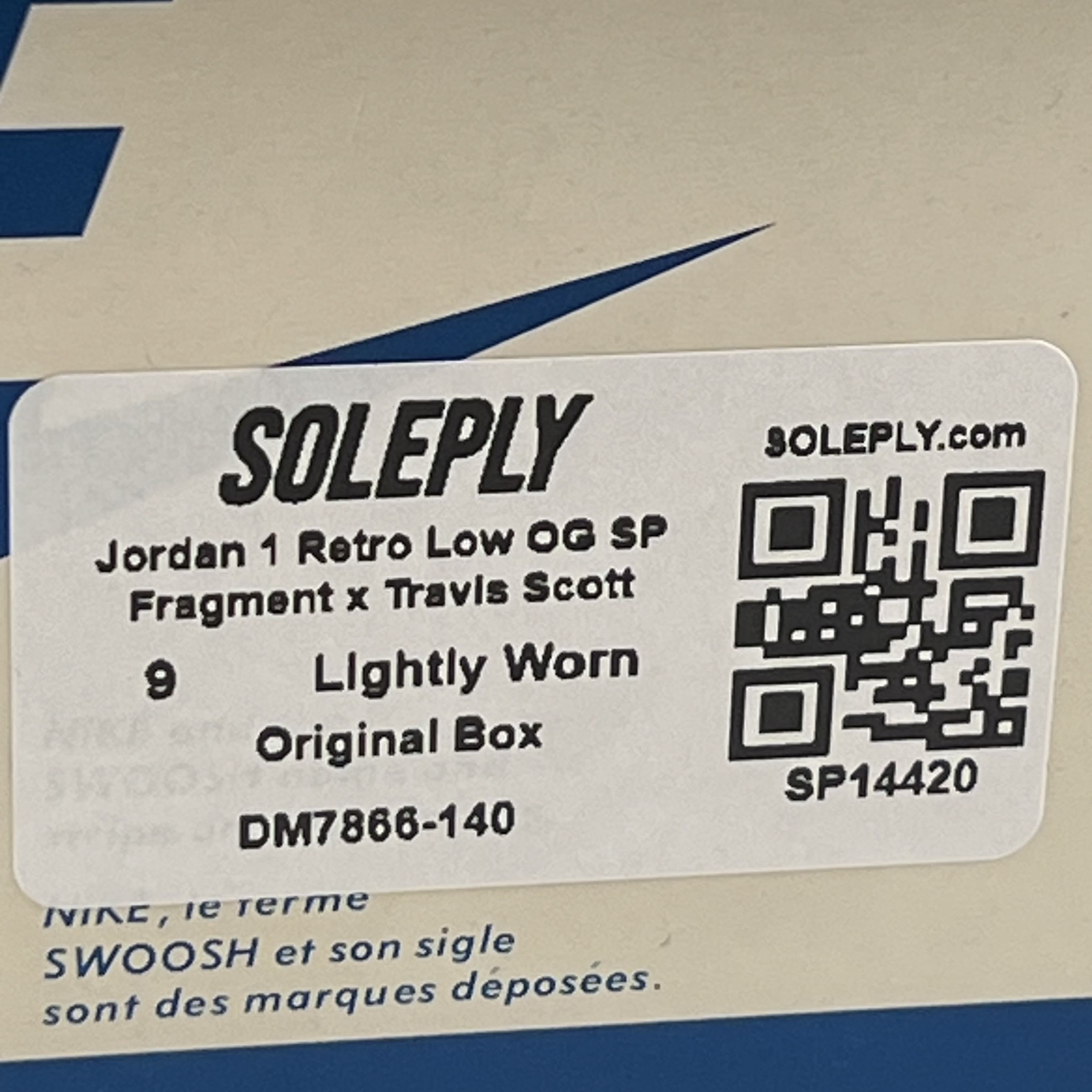 SP14420 Jordan 1 Retro Low OG SP Fragment x Travis Scott