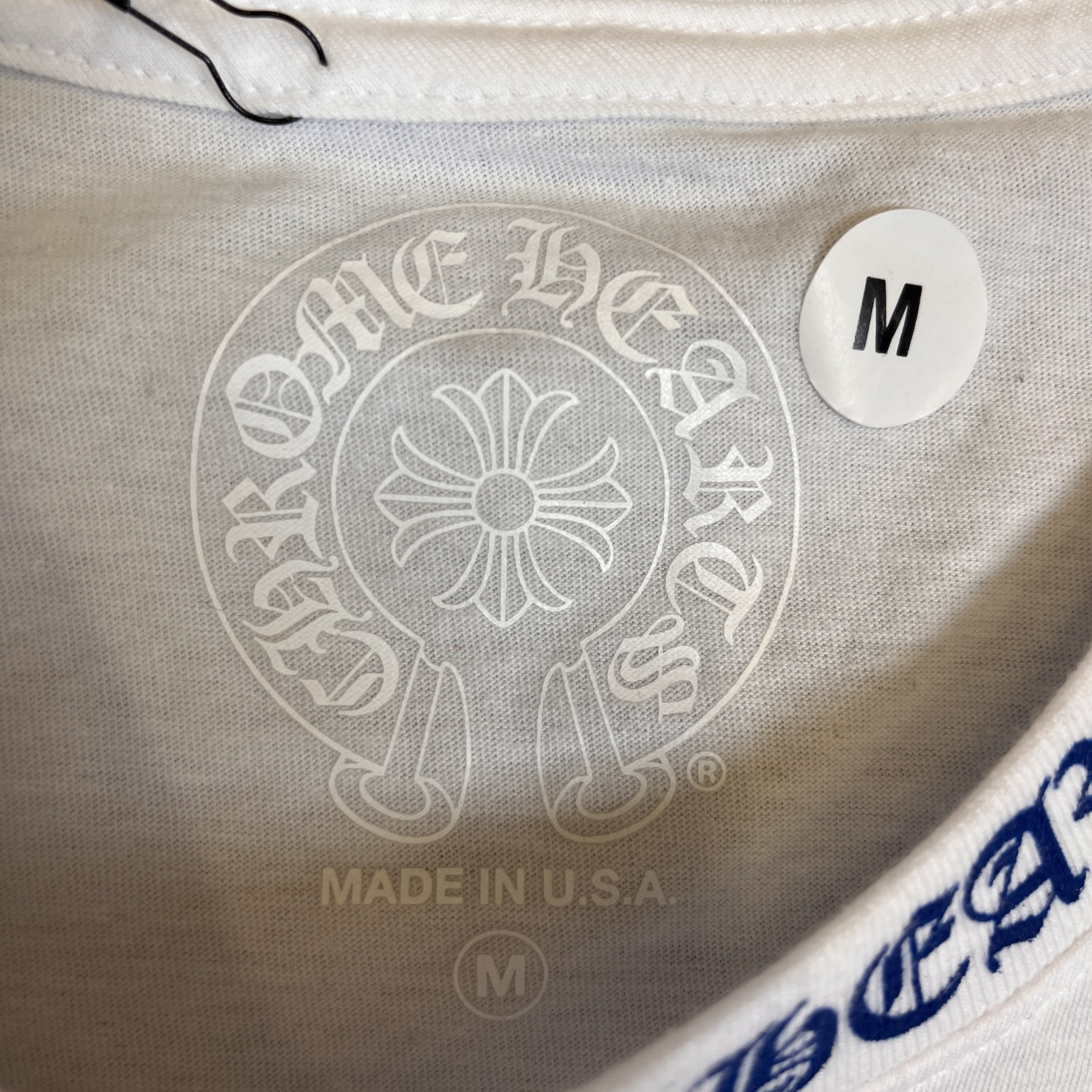 625301 Chrome Hearts Blue Neck Logo Long Sleeve T-Shirt Tee