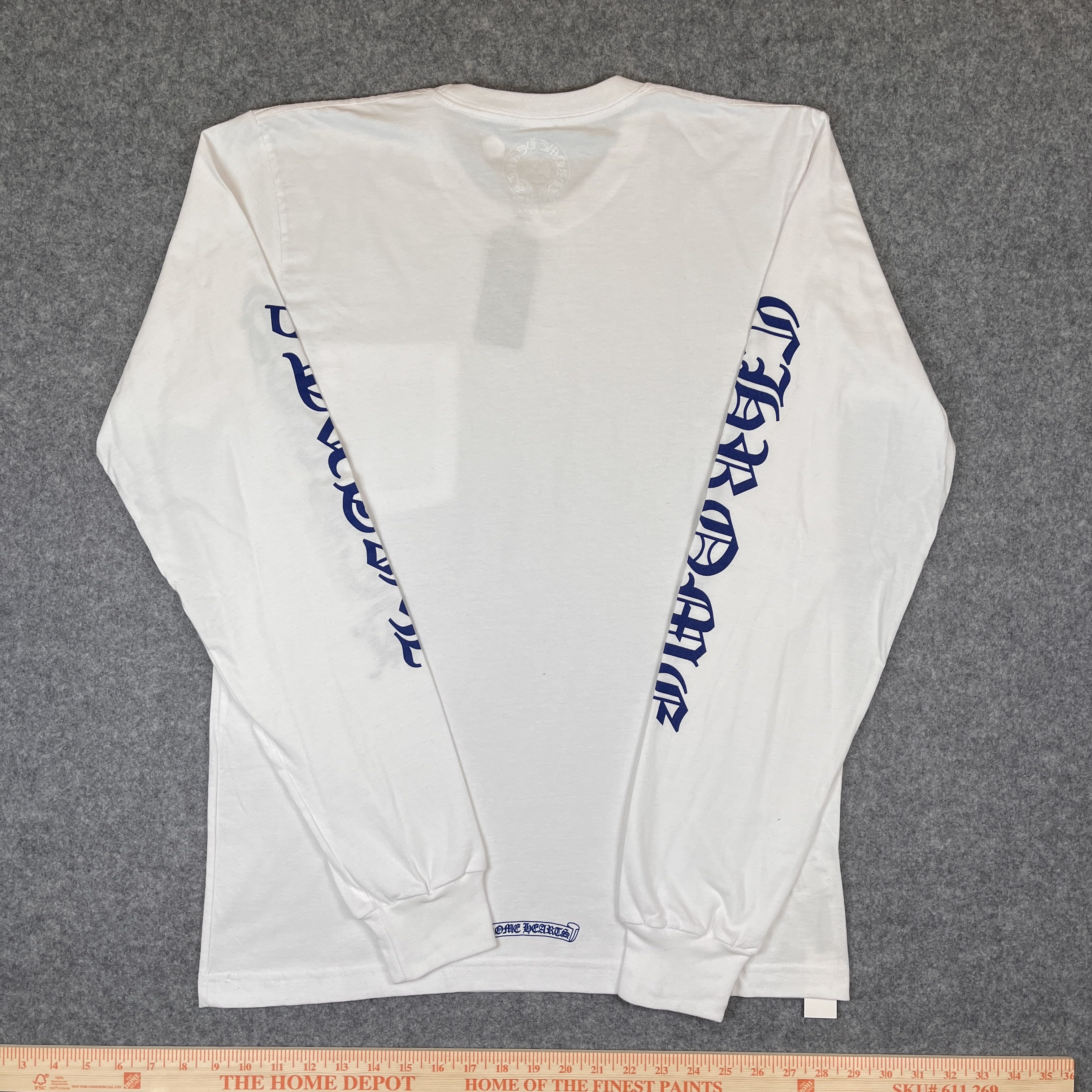 625301 Chrome Hearts Blue Neck Logo Long Sleeve T-Shirt Tee