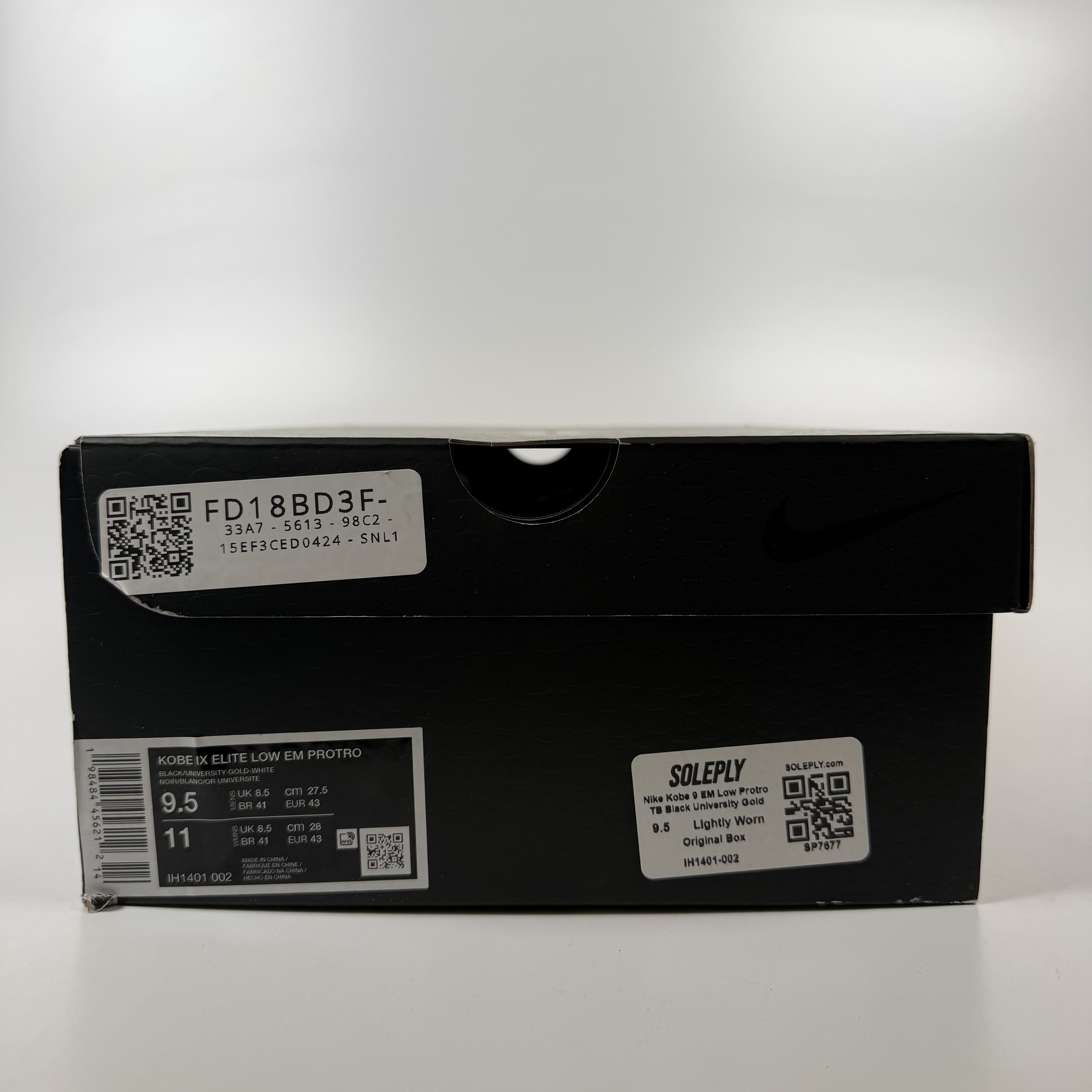 SP7677 Nike Kobe 9 EM Low Protro TB Black University Gold