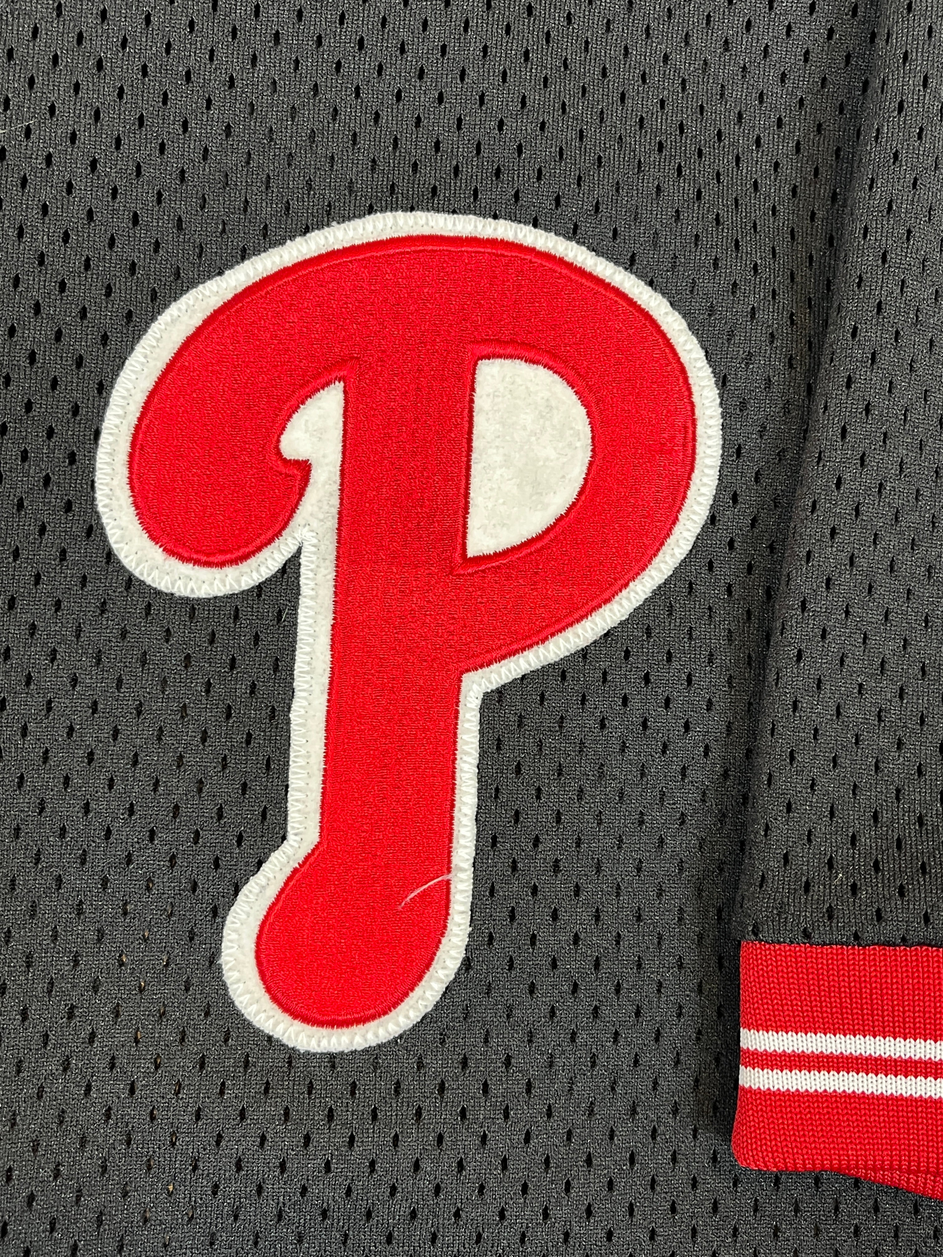 435591 (90s) Philadelphia Phillies Black Alternate Mesh Jersey
