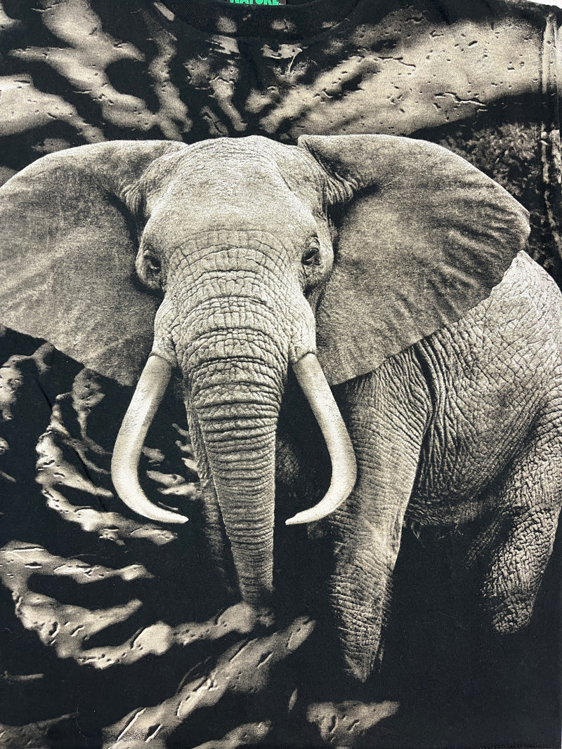 (90s) Elephant All Over Print Animal T-Shirt