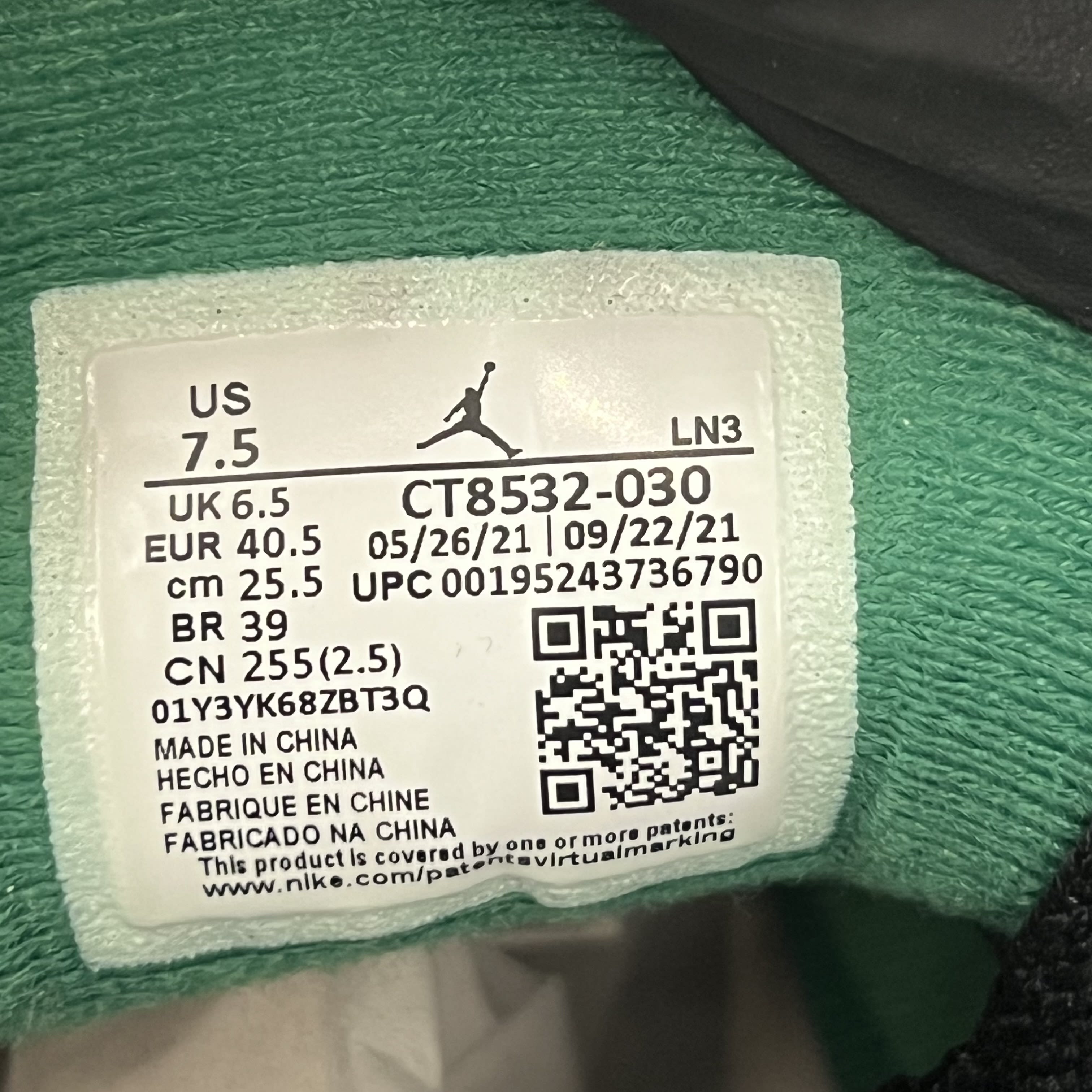 SP2 Jordan 3 Retro Pine Green