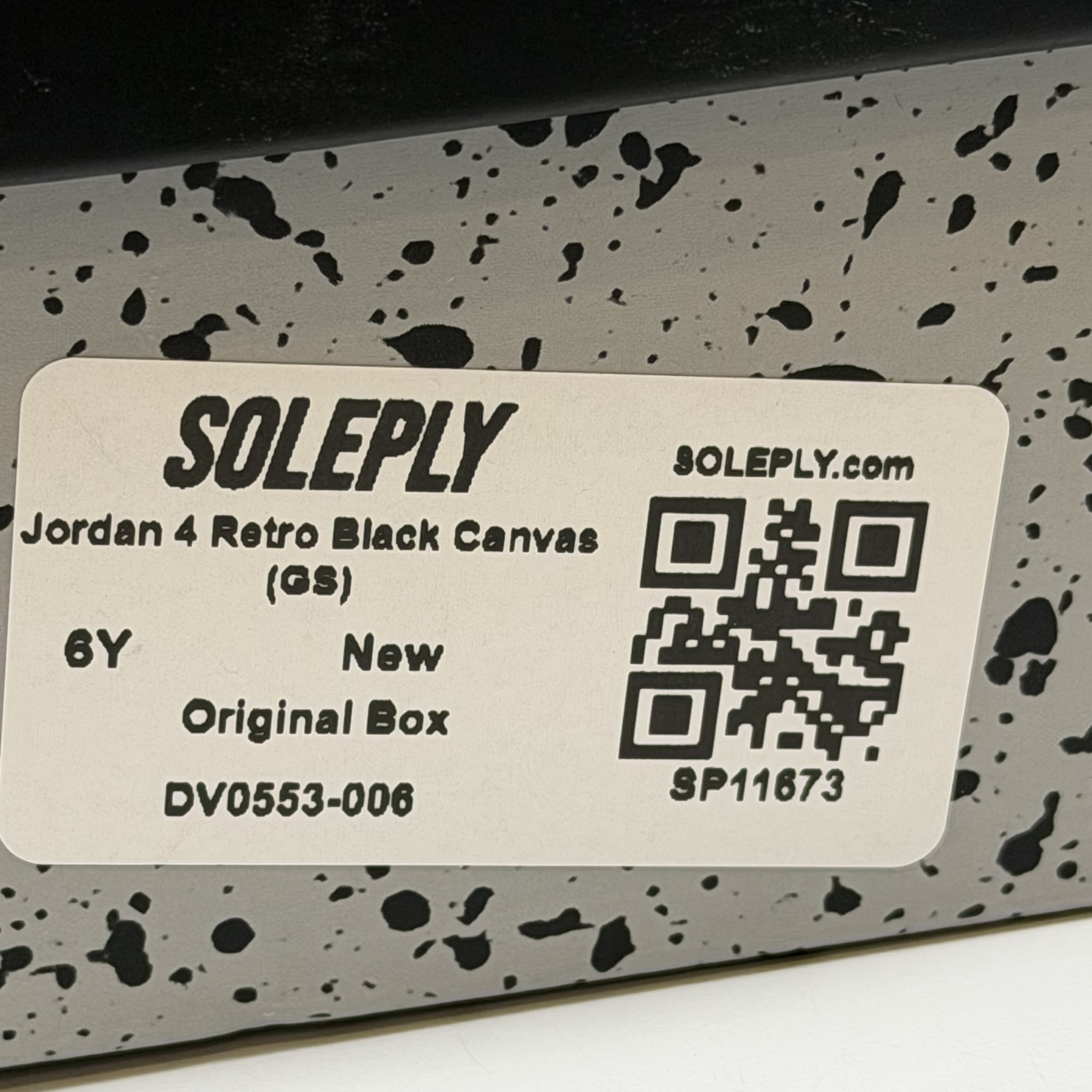 SP11673 Jordan 4 Retro Black Canvas (GS)