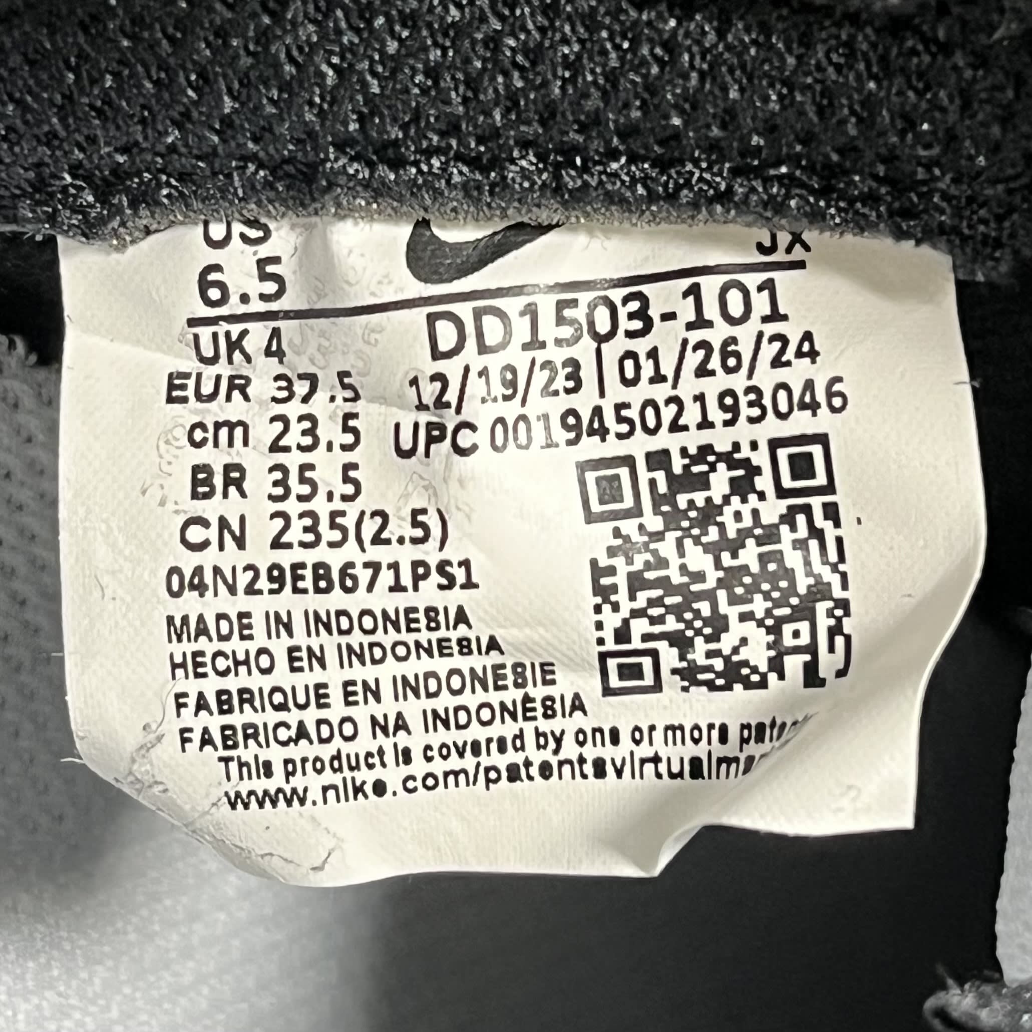 312997 Nike Dunk Low Retro White Black Panda (Women's)