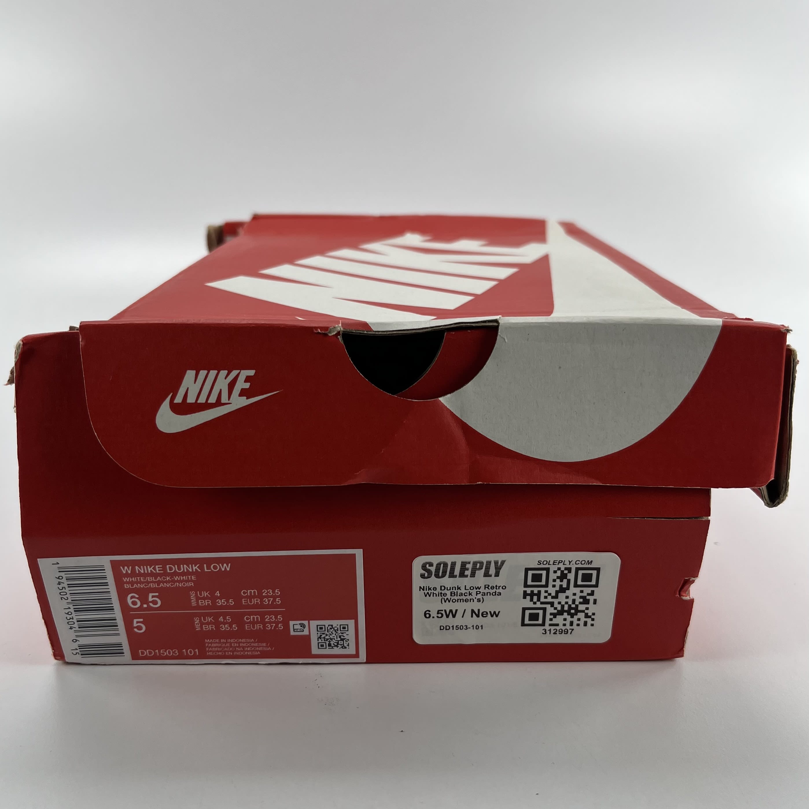 312997 Nike Dunk Low Retro White Black Panda (Women's)