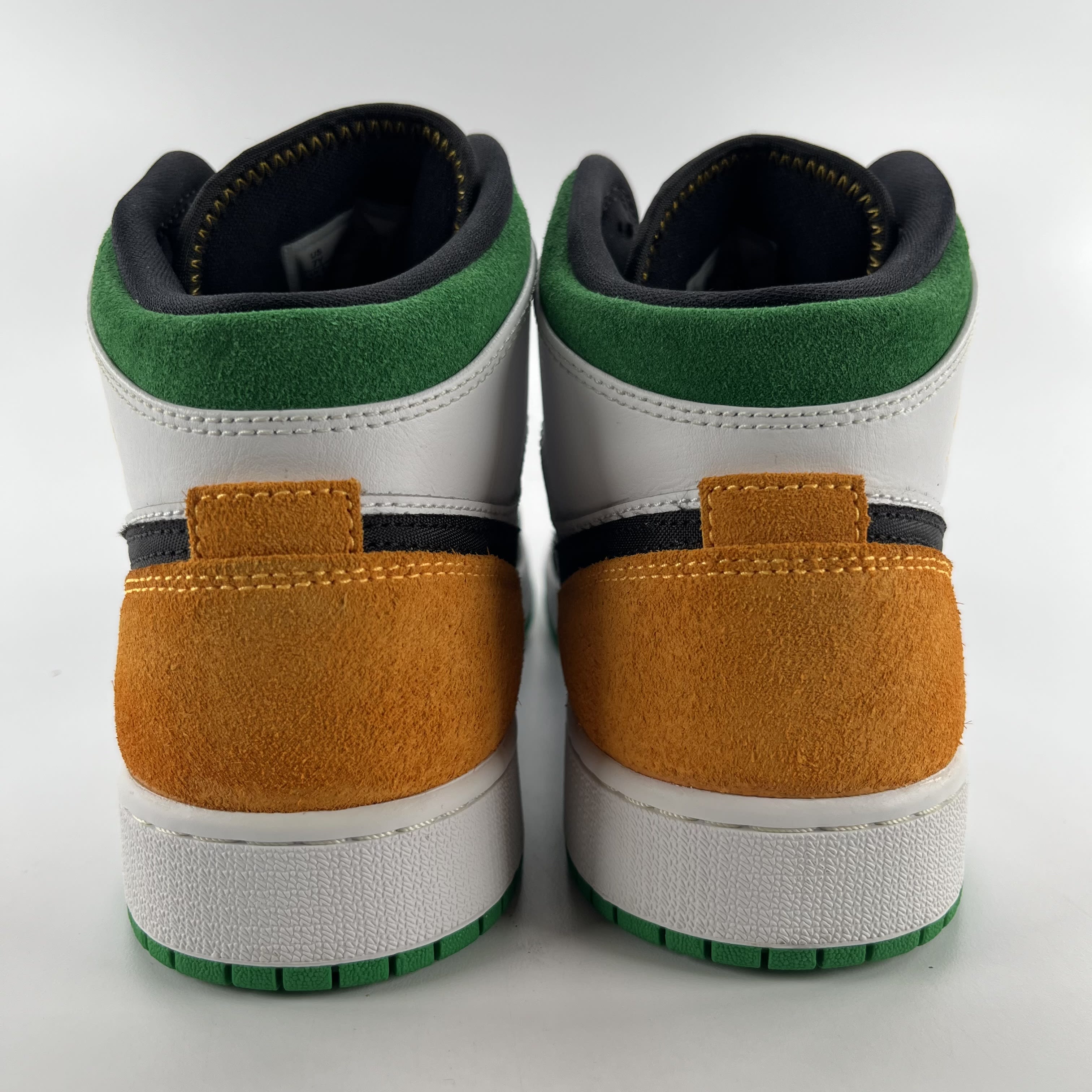 633171 Jordan 1 Mid SE White Laser Orange Lucky Green (GS)
