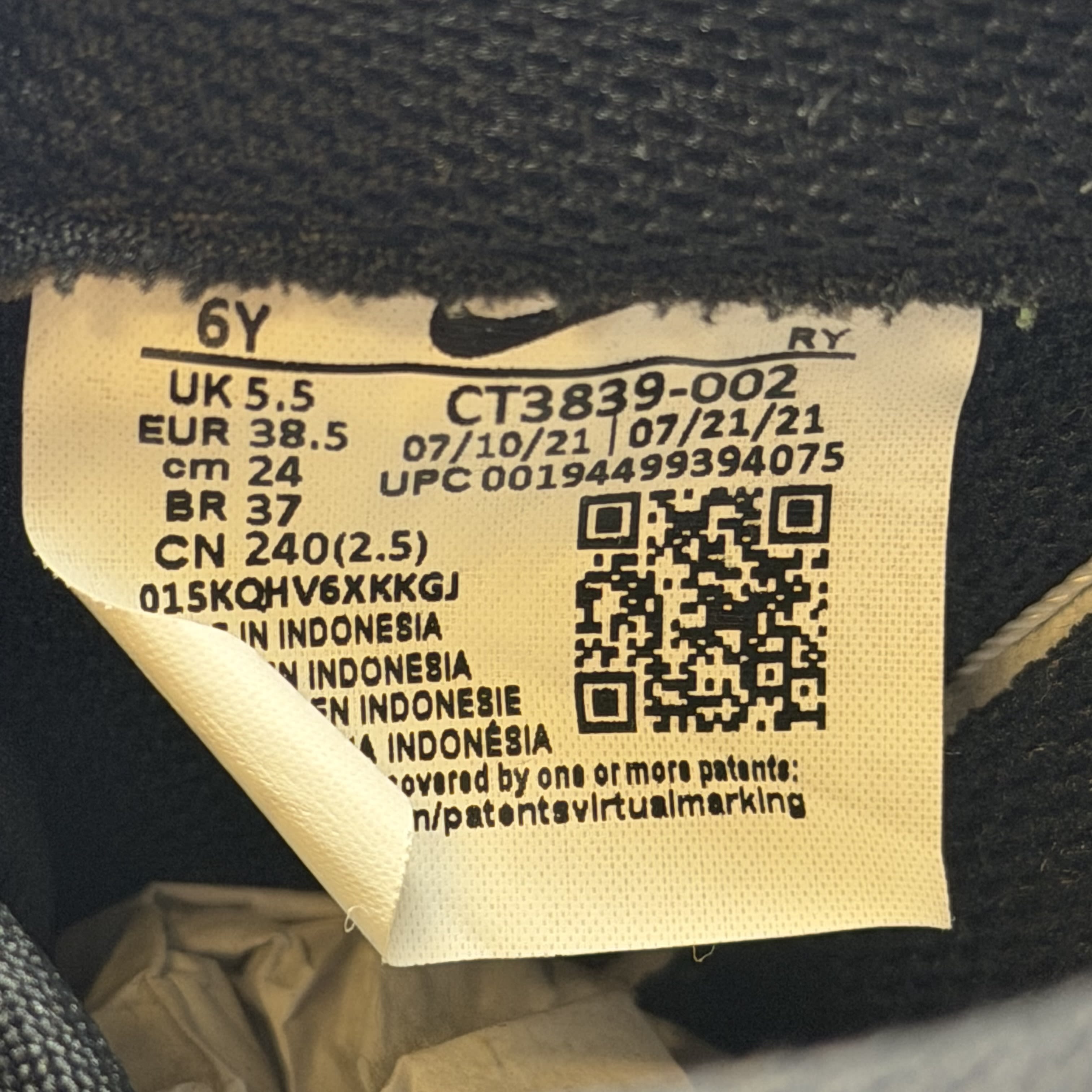 SP3378 Nike Air Force 1 Low Black White (GS)