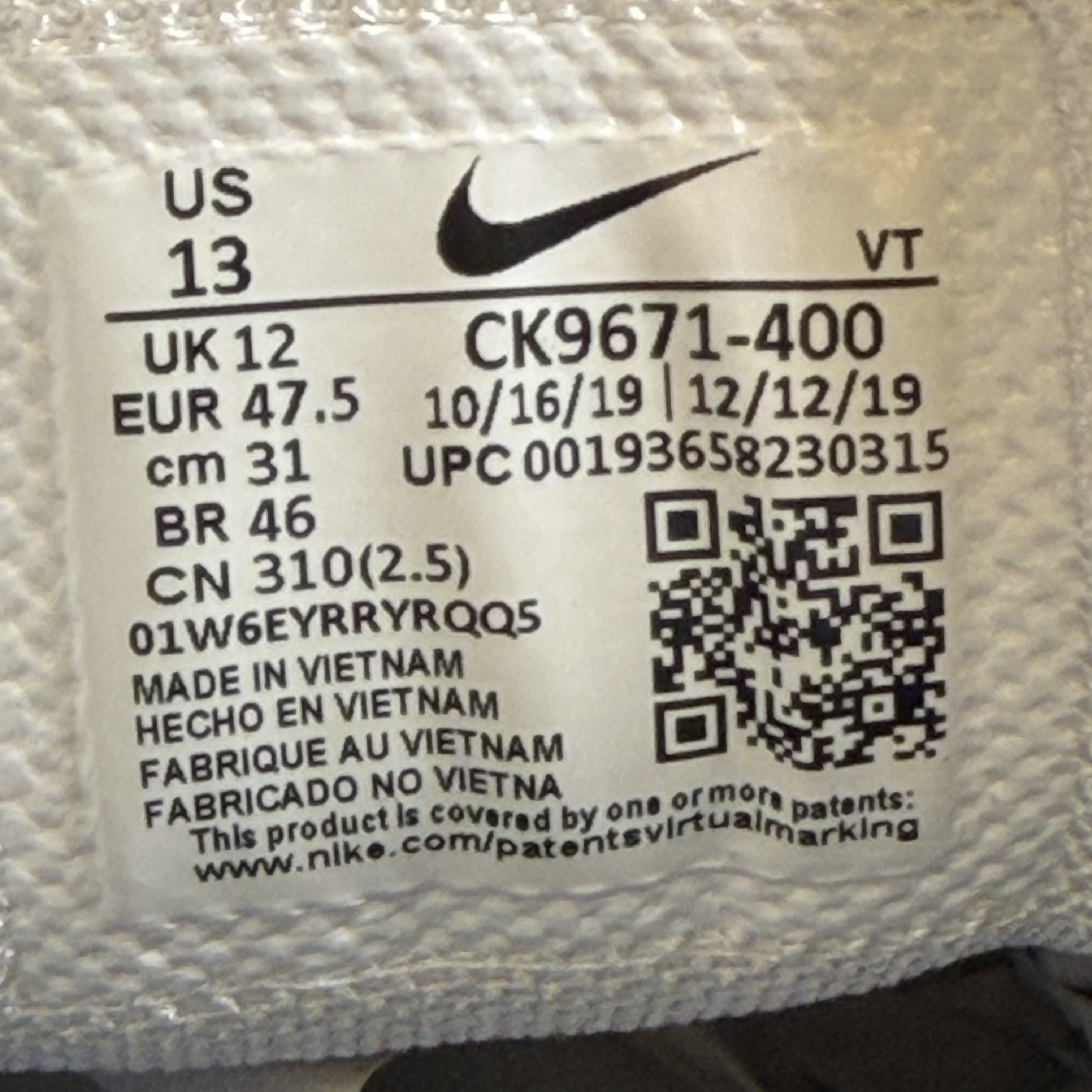 SP7982 Nike Air VaporMax 360 Varsity Royal