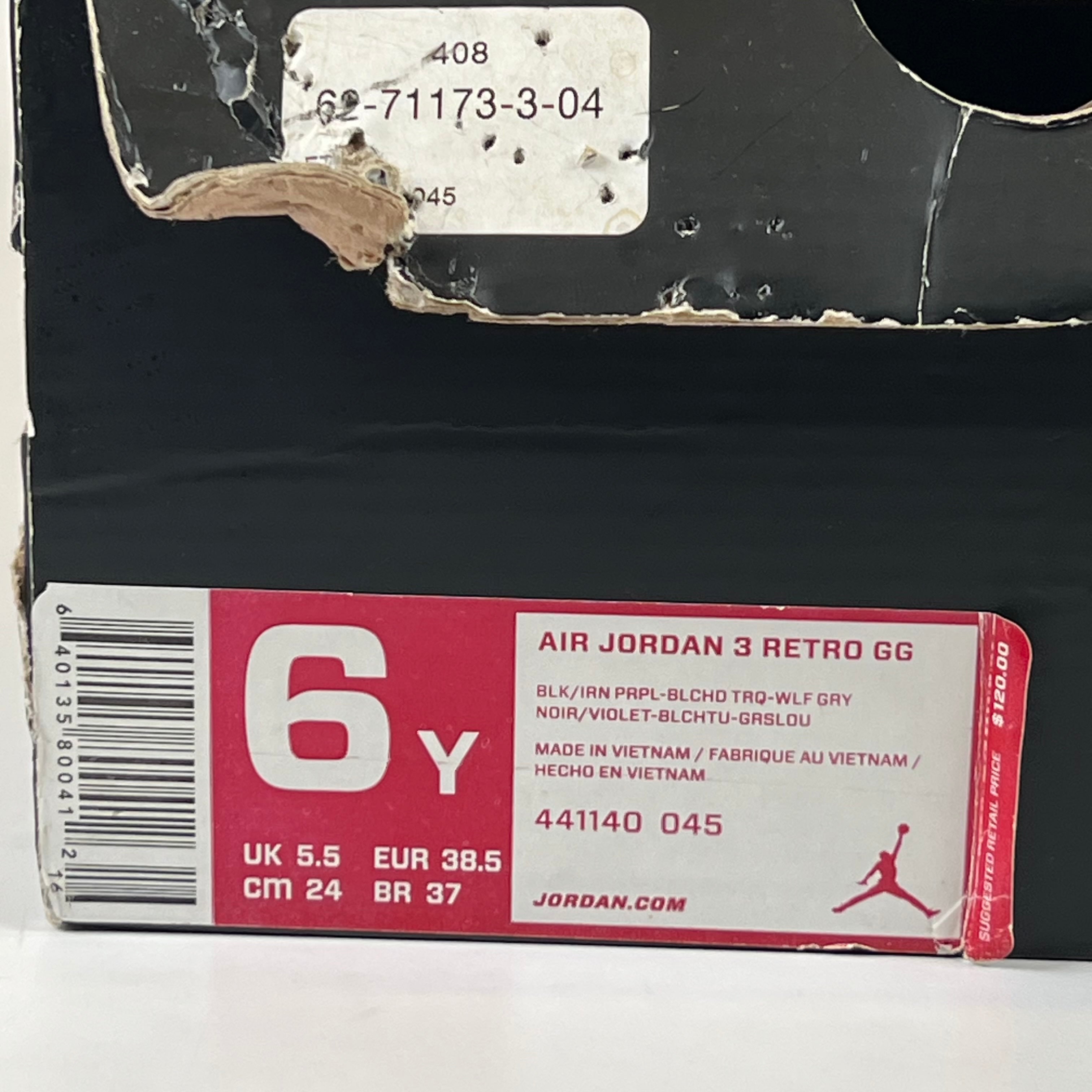 SP5659 Jordan 3 Retro Bleached Turquoise Mint (GS)
