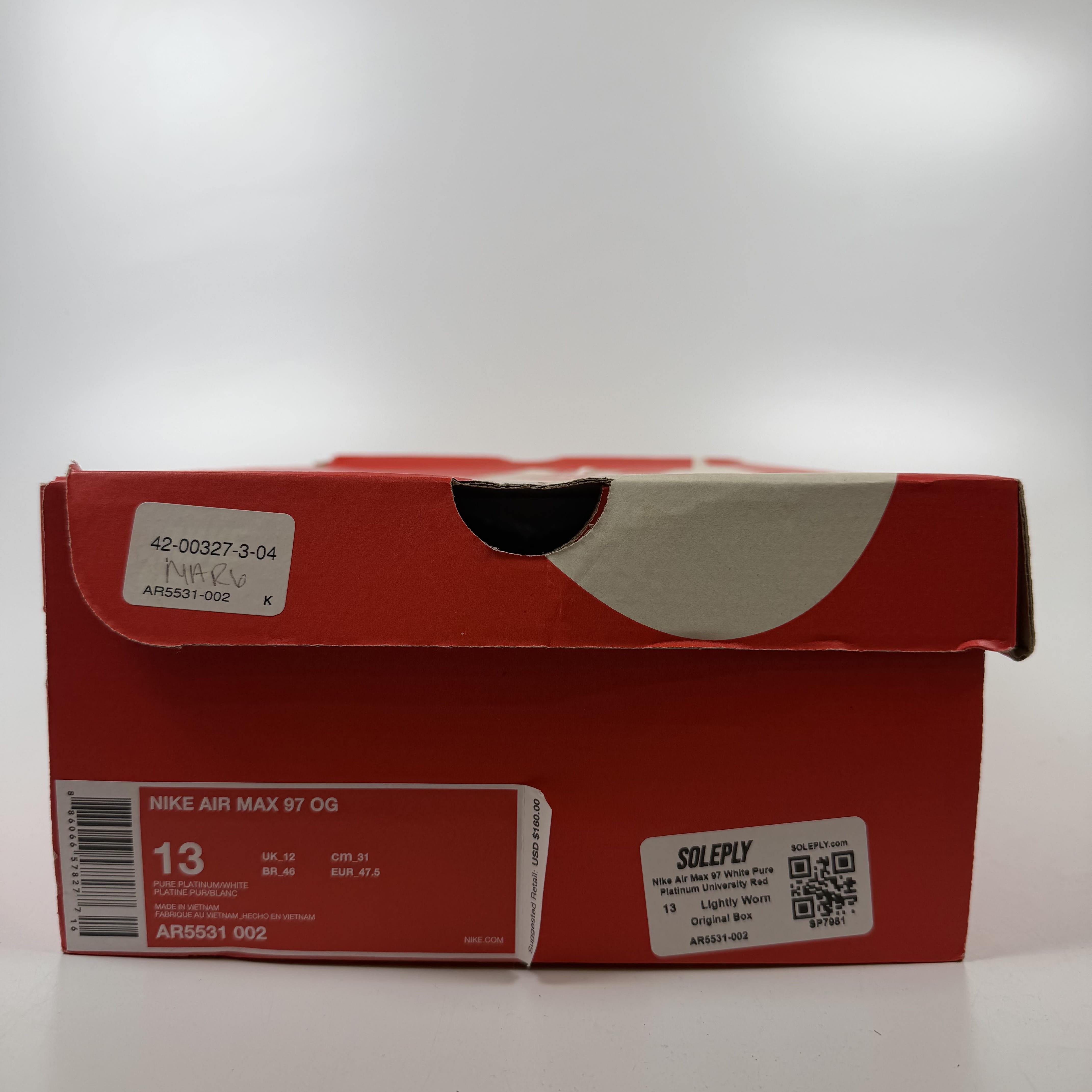 SP7981 Nike Air Max 97 White Pure Platinum University Red