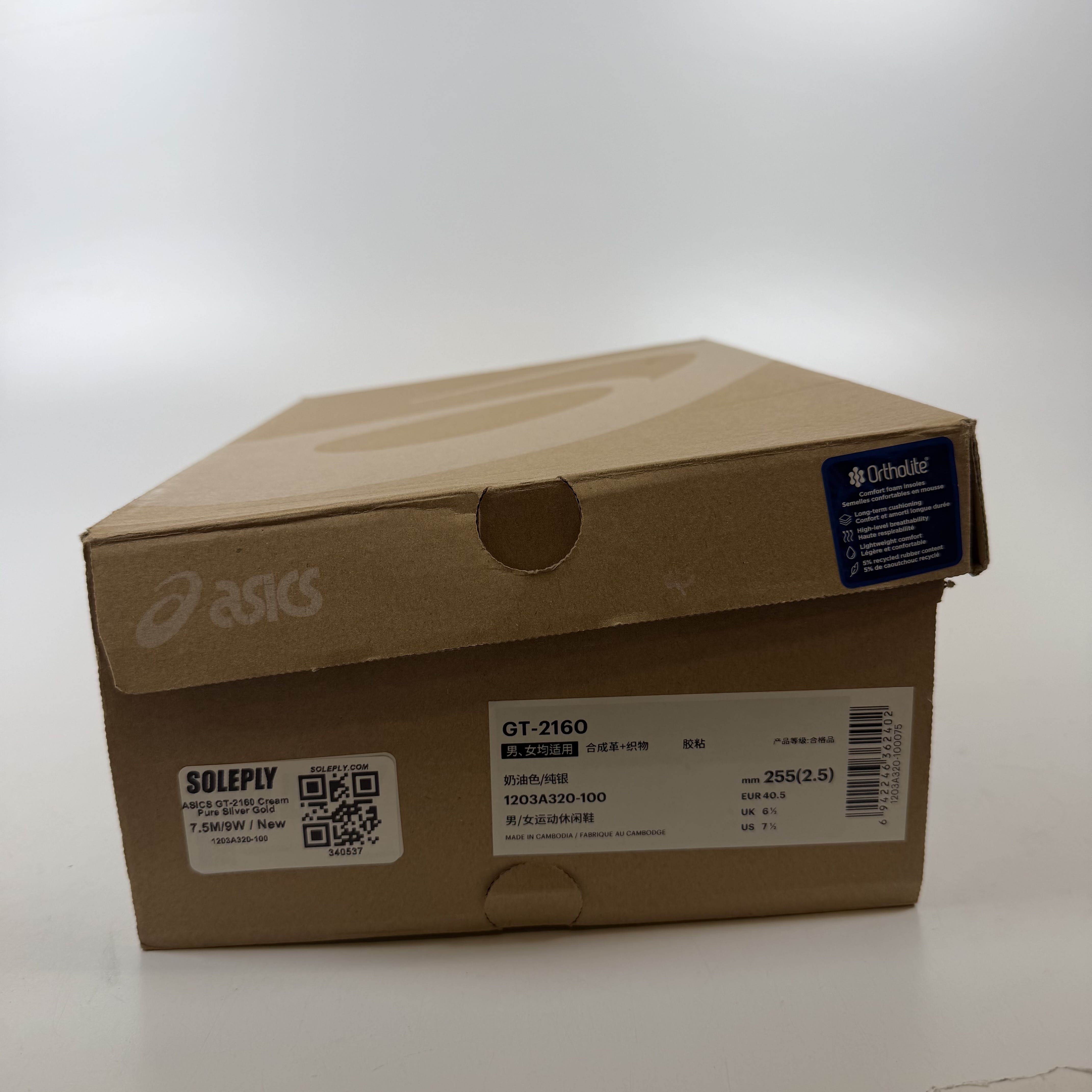 340537 ASICS GT-2160 Cream Pure Silver Gold