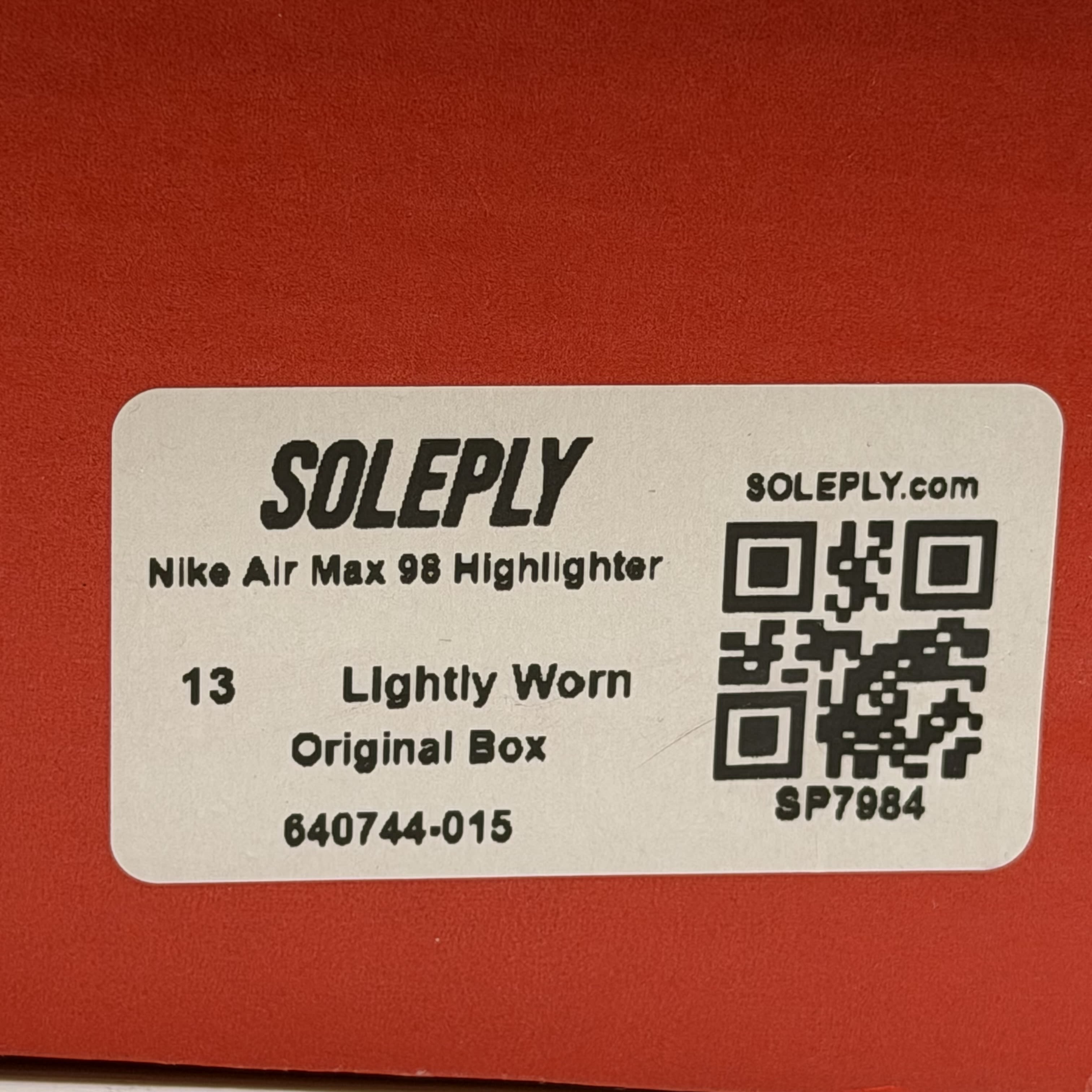 SP7984 Nike Air Max 98 Highlighter